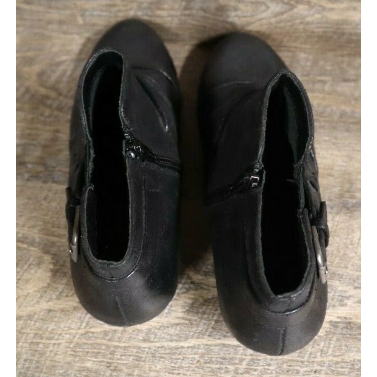 Vintage Kim Rogers Boots Women's Ankle 8.5 M Black Zipper Buckle Pam Size US 9 / IT 39 - 6 Thumbnail
