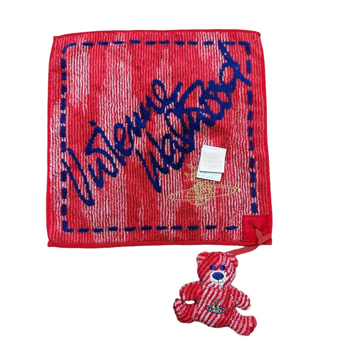 image of Vivienne Westwood Mini Towel And Teddy Bear in Red, Men's