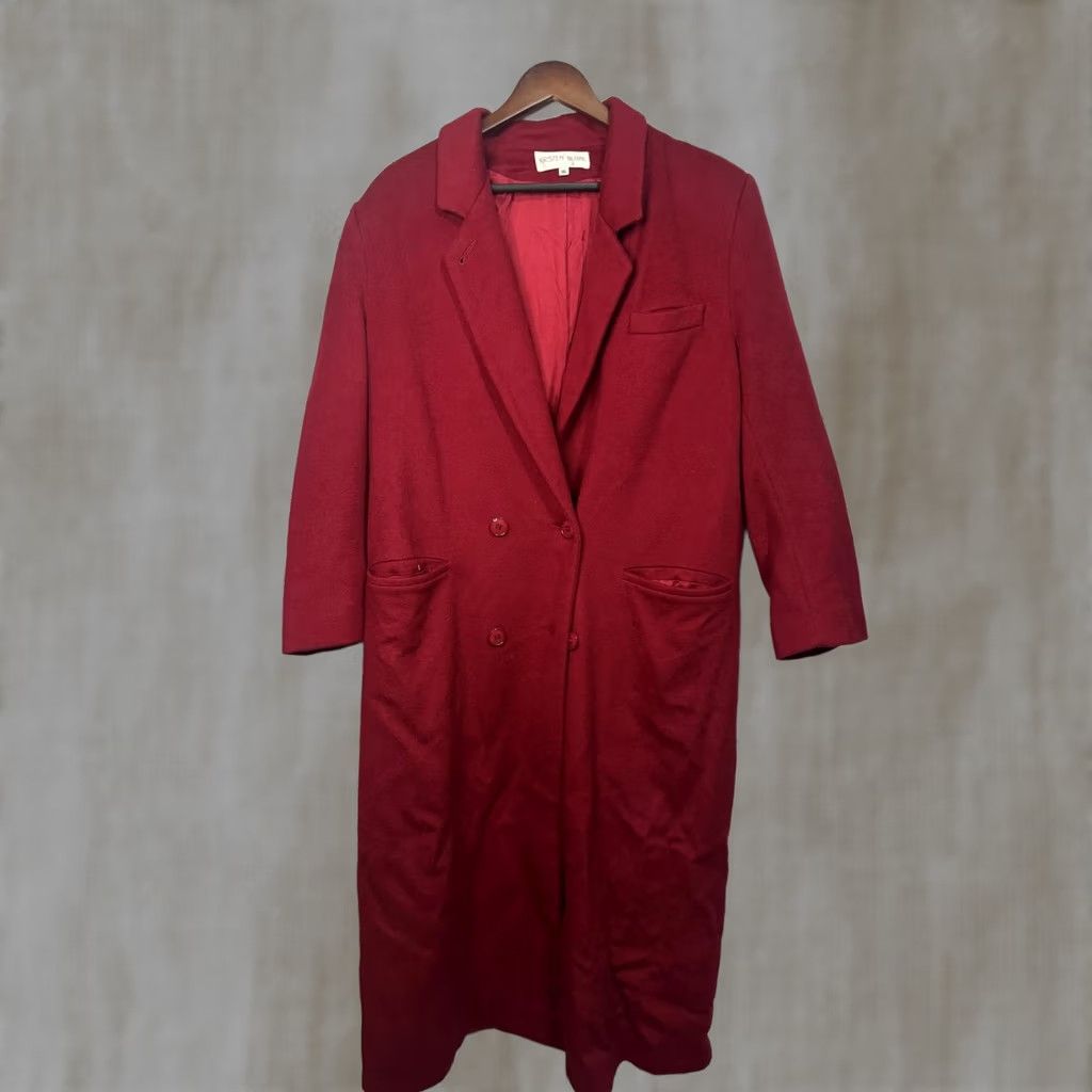 Vintage VINTAGE Kristen Blake Women's Long Coat Red Size 16 Wool Dress Coat Size XXL / US 16-18 / IT 52-54 - 1 Thumbnail