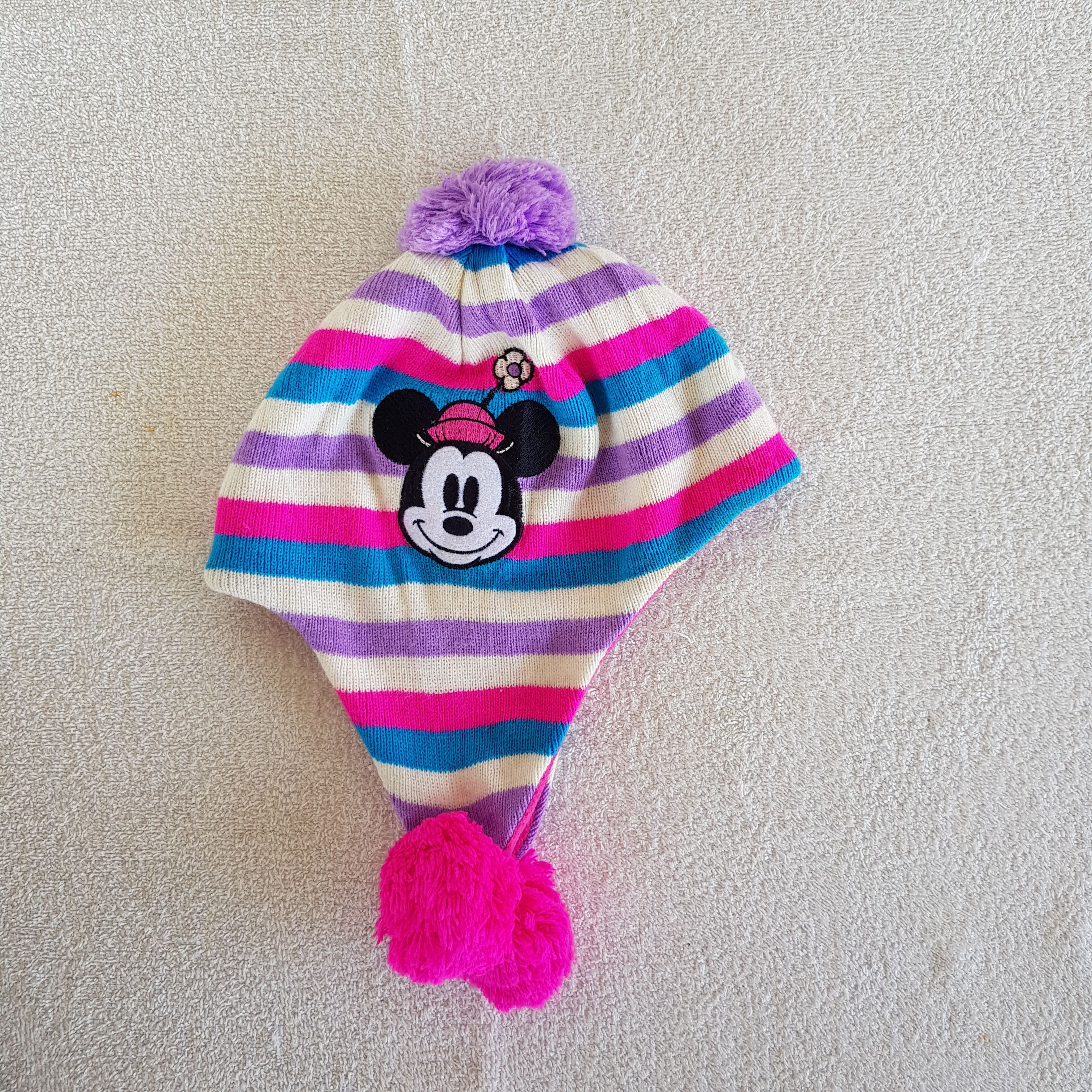 Disney Vintage Minnie Mouse Earflap Beanie Y2K Movie Snow Caps Hats Size ONE SIZE - 6 Thumbnail