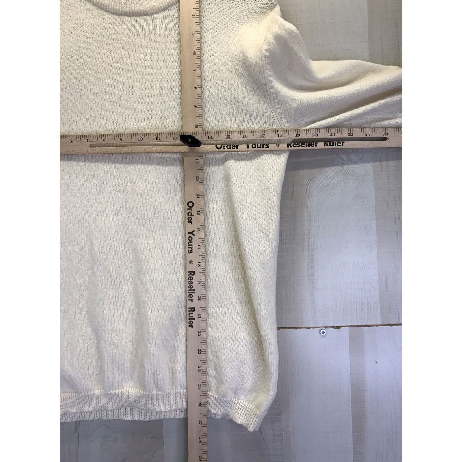 Liz Claiborne VINTAGE Liz Claiborne Sweater Wool Ivory Knit Womens Large 9209 Size L / US 10 / IT 46 - 5 Thumbnail