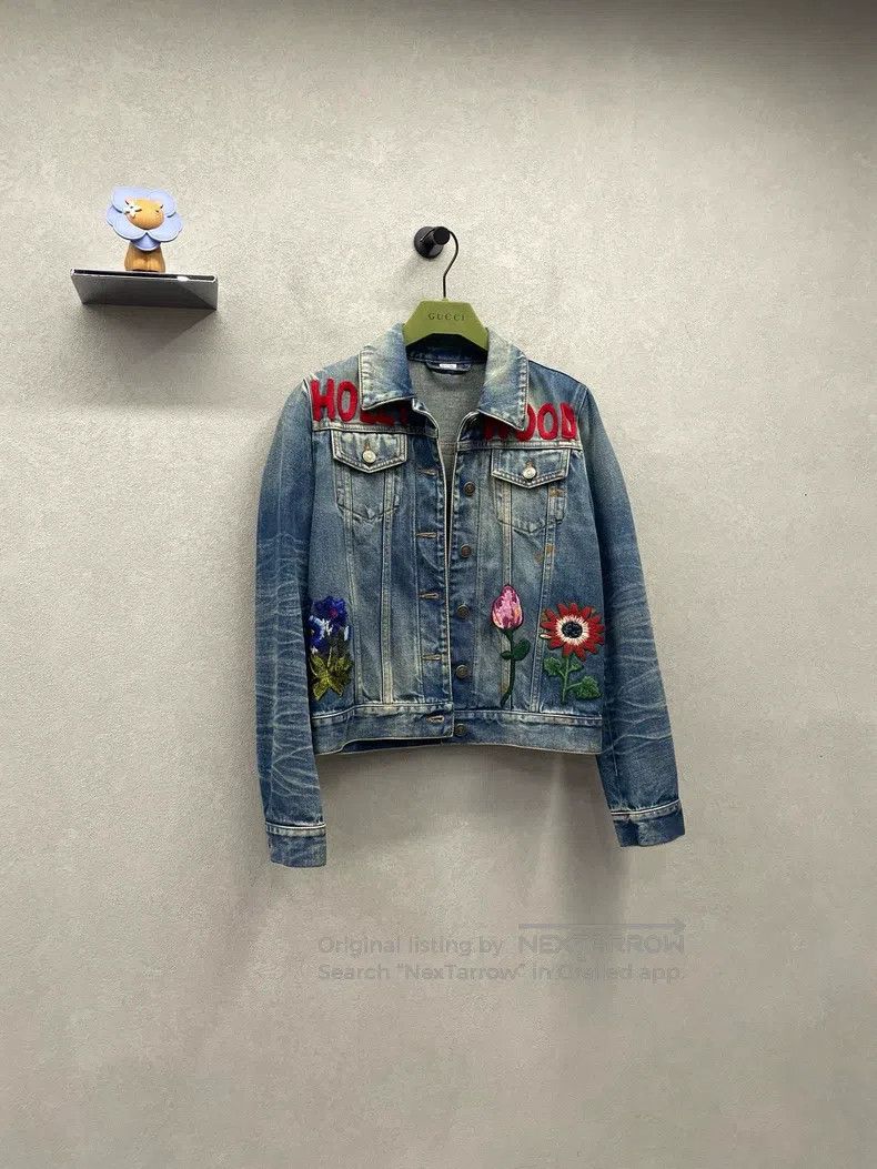Gucci Gucci Blue jacket with floral lapel Size XS / US 0-2 / IT 36-38 - 2 Thumbnail