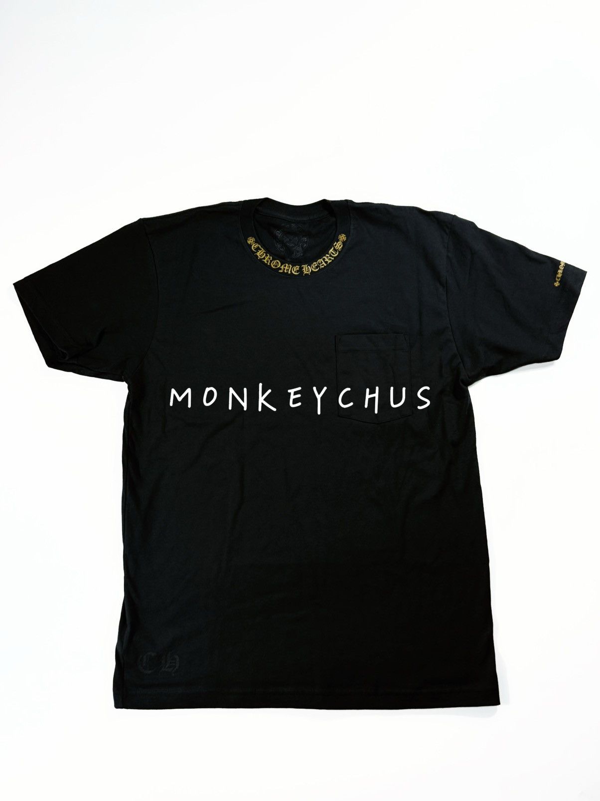 Chrome Hearts 🔥Chrome Hearts Black Gold Script Tee🔥 Size US L / EU 52-54 / 3 - 1 Thumbnail