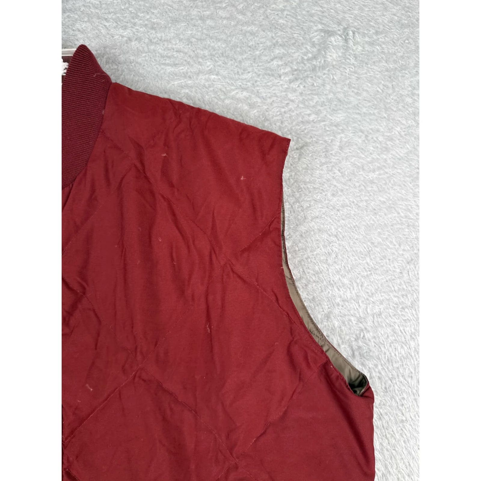Vintage VINTAGE Cabelas Vest Adult Medium Red Quilted Goose Down Hiking Hunting Button Up Mens Size US M / EU 48-50 / 2 - 2 Thumbnail