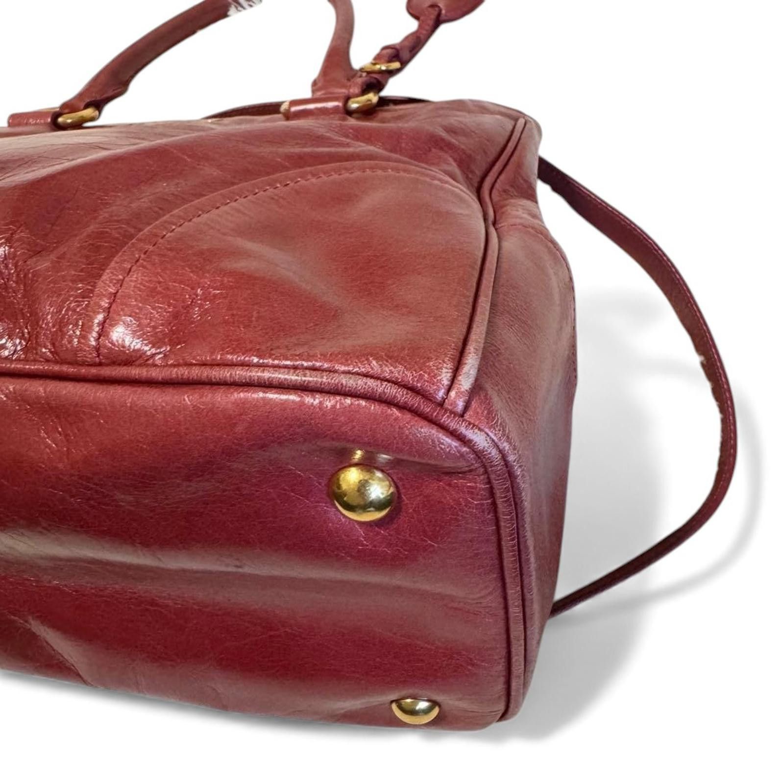 Miu Miu Miu Miu - Burgundy Leather Women's Handbag Size ONE SIZE - 8 Thumbnail