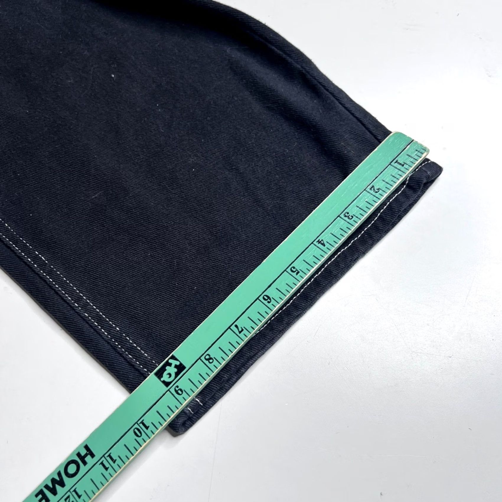 Empyre Empyre Jeans Black White Contrast Stitch Logo Embroidered 5-Pocket Relaxed Wide-Leg Mens 36 Size US 36 / EU 52 - 2 Thumbnail