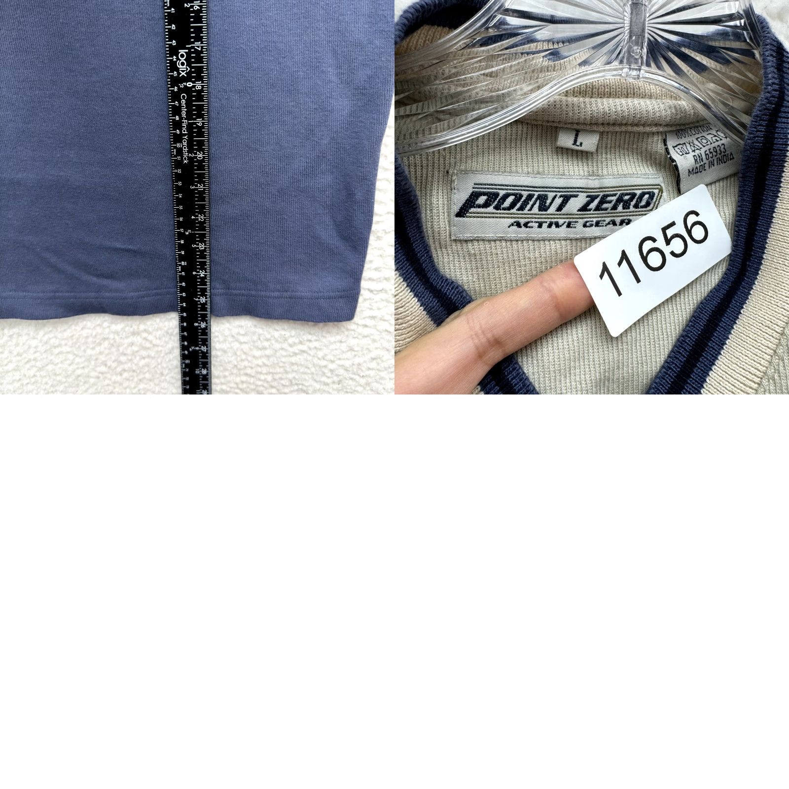 Point Zero VINTAGE Point Zero Sweater Vest Grunge 90s Y2K Womens M Blue Knit Shirt (Medium) - Skater Preppy Size M / US 6-8 / IT 42-44 - 8 Thumbnail