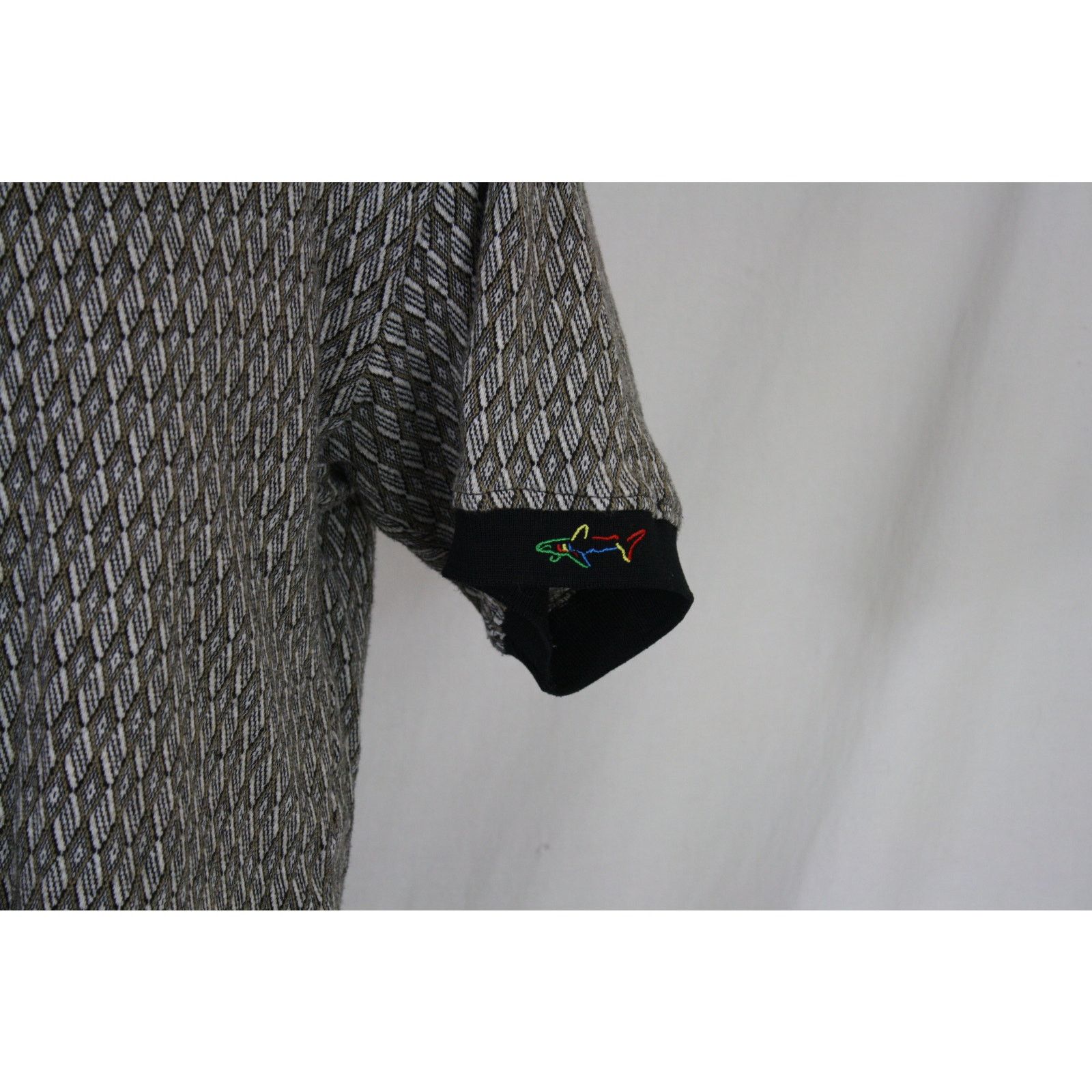 Greg Norman × Vintage Vintage Greg Norman Shark Logo Knit Abstract Pattern Polo Size US L / EU 52-54 / 3 - 2 Thumbnail
