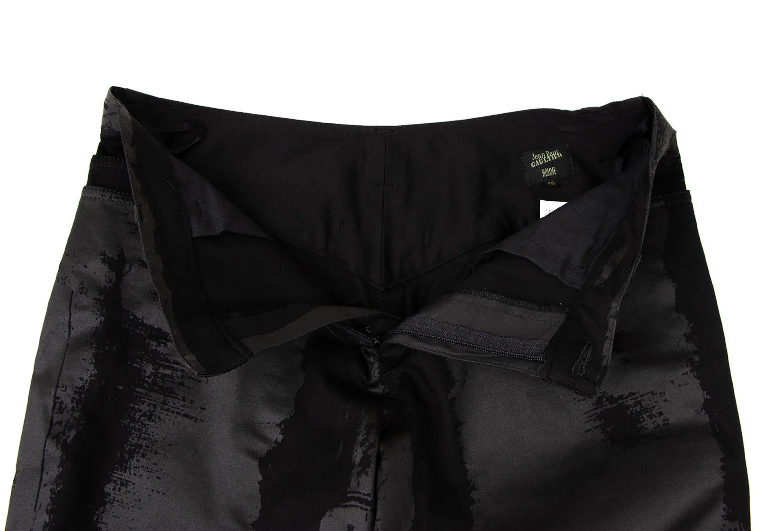 Coated Cotton Stretch Pants in Black Size 46