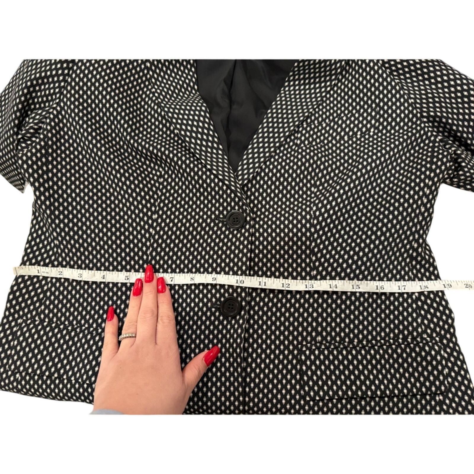 Max Mara MaxMara Bebbio Two-Button Diamond Print Blazer Jacket 14 Size L / US 10 / IT 46 - 11 Thumbnail