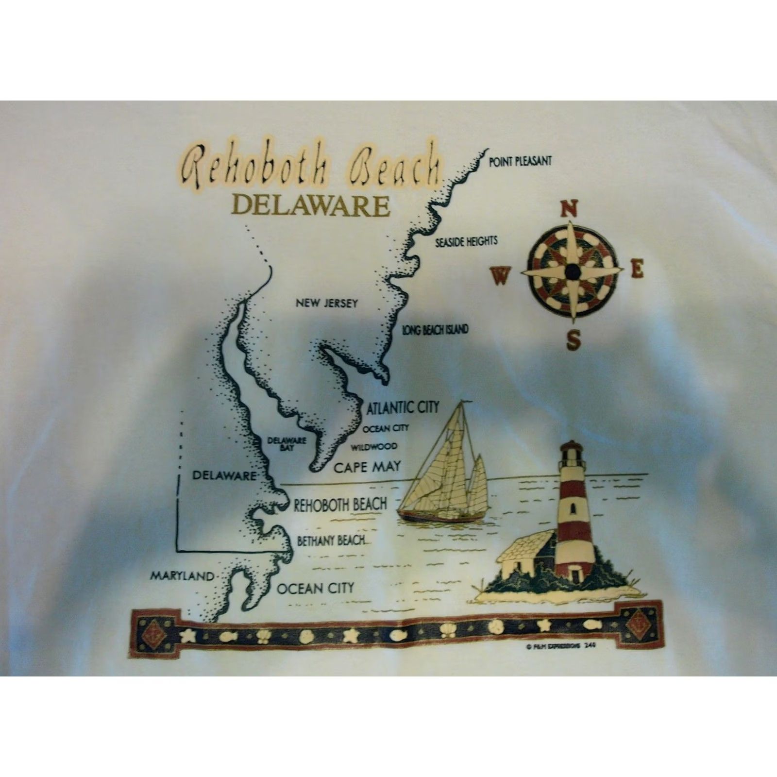 Jerzees VINTAGE Jerzees T-Shirt Men XL White Rehoboth Beach Delaware Graphic Print Nautical USA 2000s Shirt Mens XL White Beach USA 2000s Size US XL / EU 56 / 4 - 2 Thumbnail