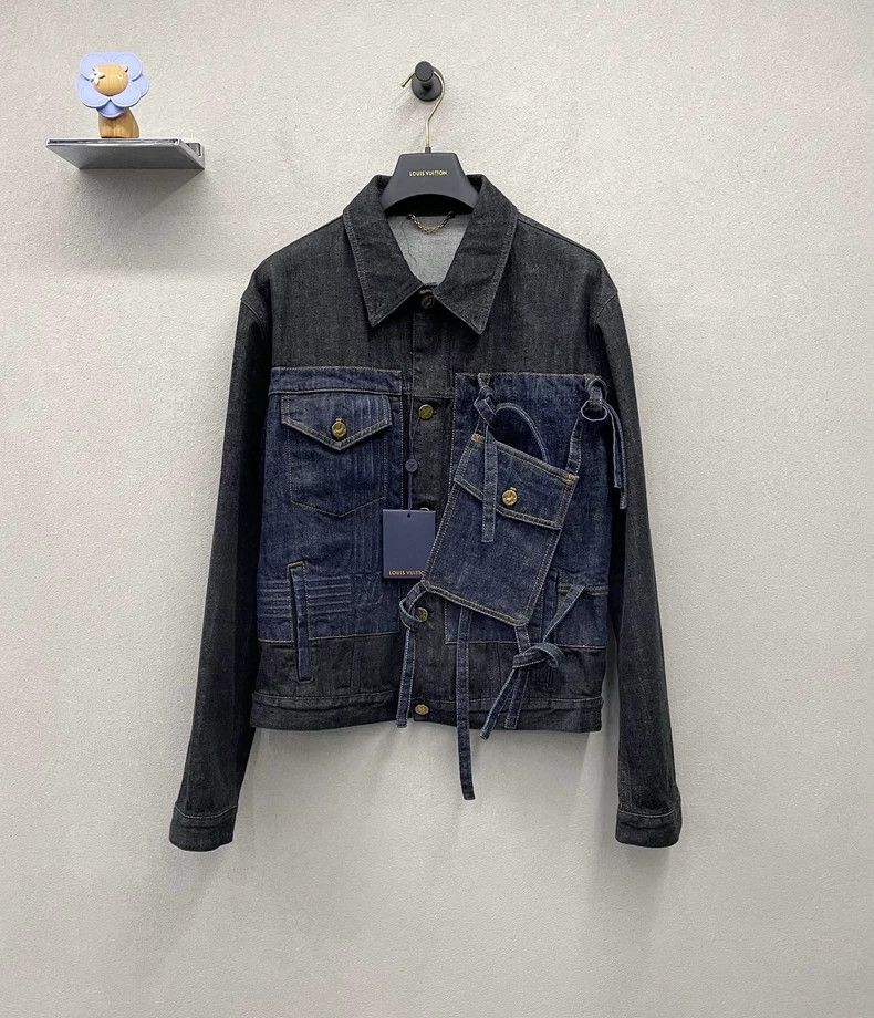 Louis Vuitton Dark Blue Pocket Denim Jacket - dmc Size US L / EU 52-54 / 3 - 1 Thumbnail