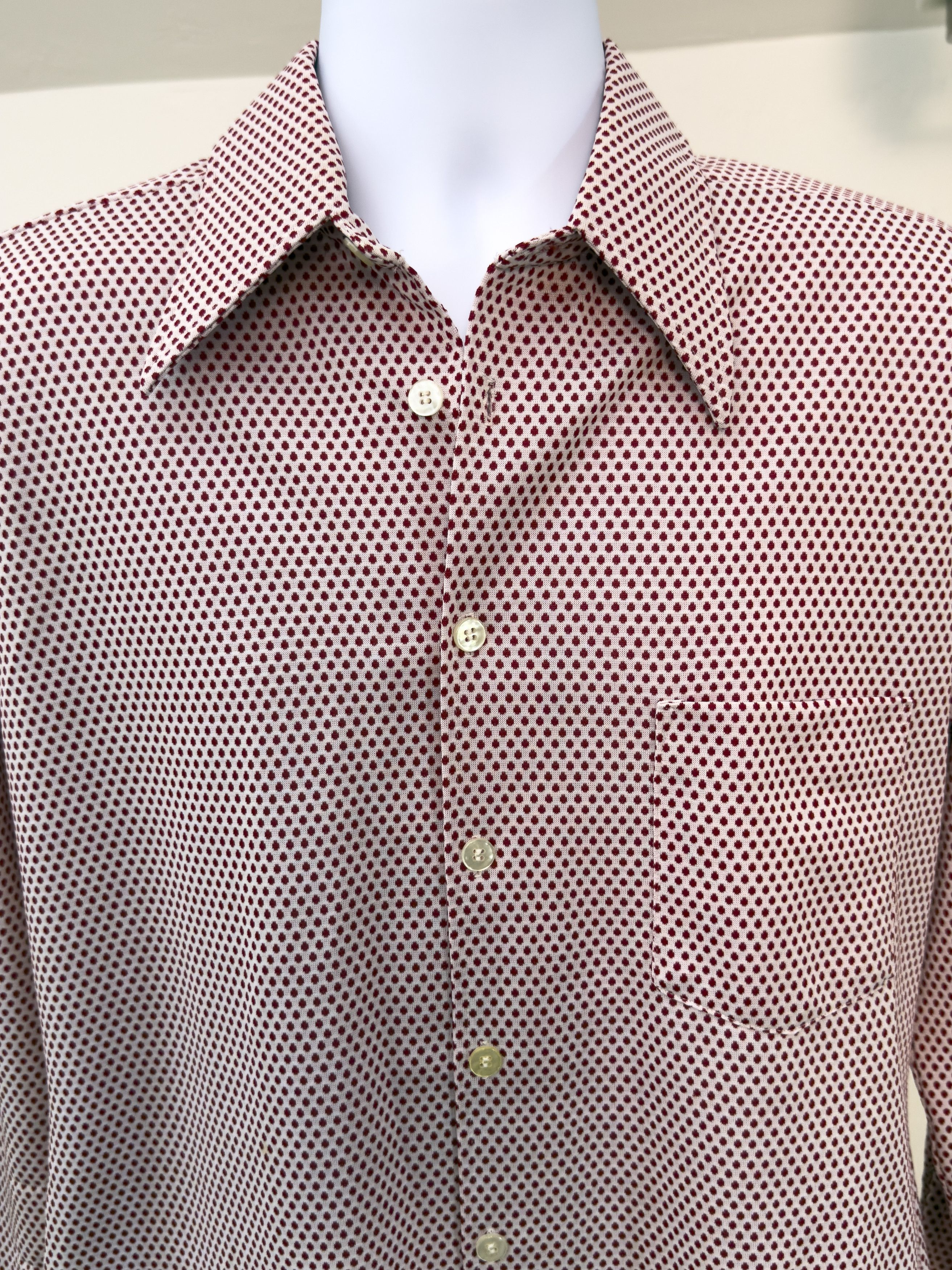 Van Heusen Vintage Van Heusen 70s Red Polka Dot Long Sleeve Button Up Size US L / EU 52-54 / 3 - 3 Thumbnail