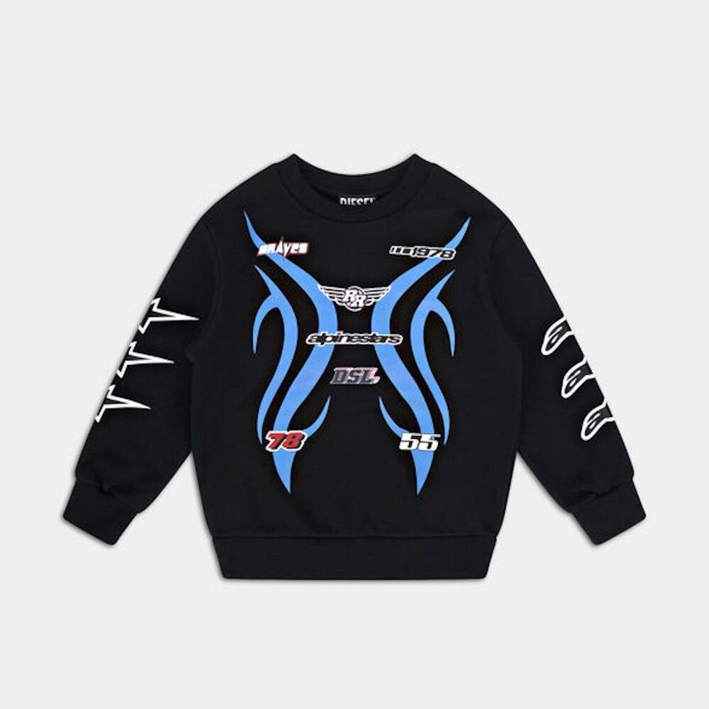 Diesel NWT New $125 Diesel ASTARS OVER Black Sweatshirt Size 4 Size US XXS / EU 40 - 1 Thumbnail