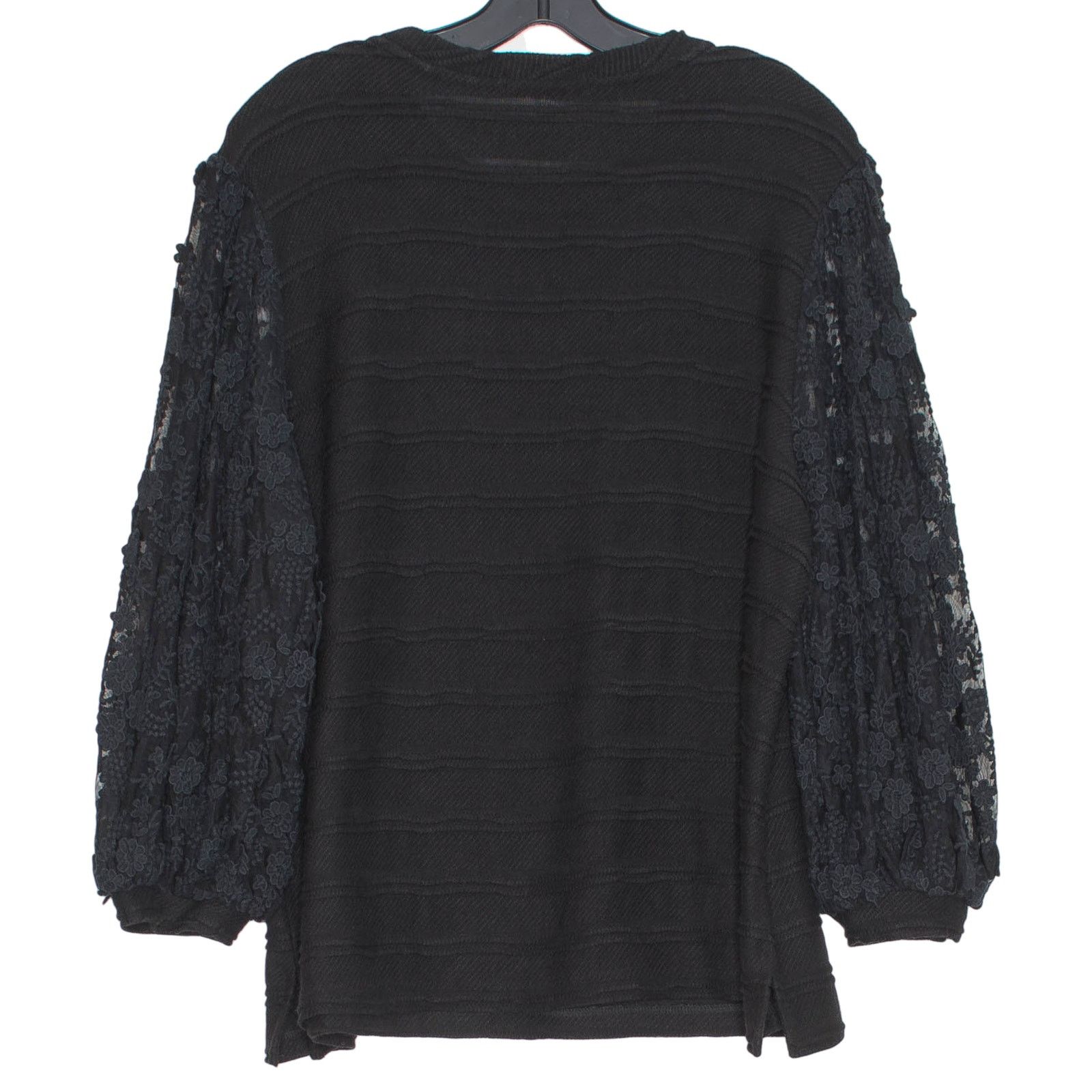 Other Eri + Ali Sweater Black Lace Floral Balloon Sleeve M Boho Size M / US 6-8 / IT 42-44 - 3 Thumbnail