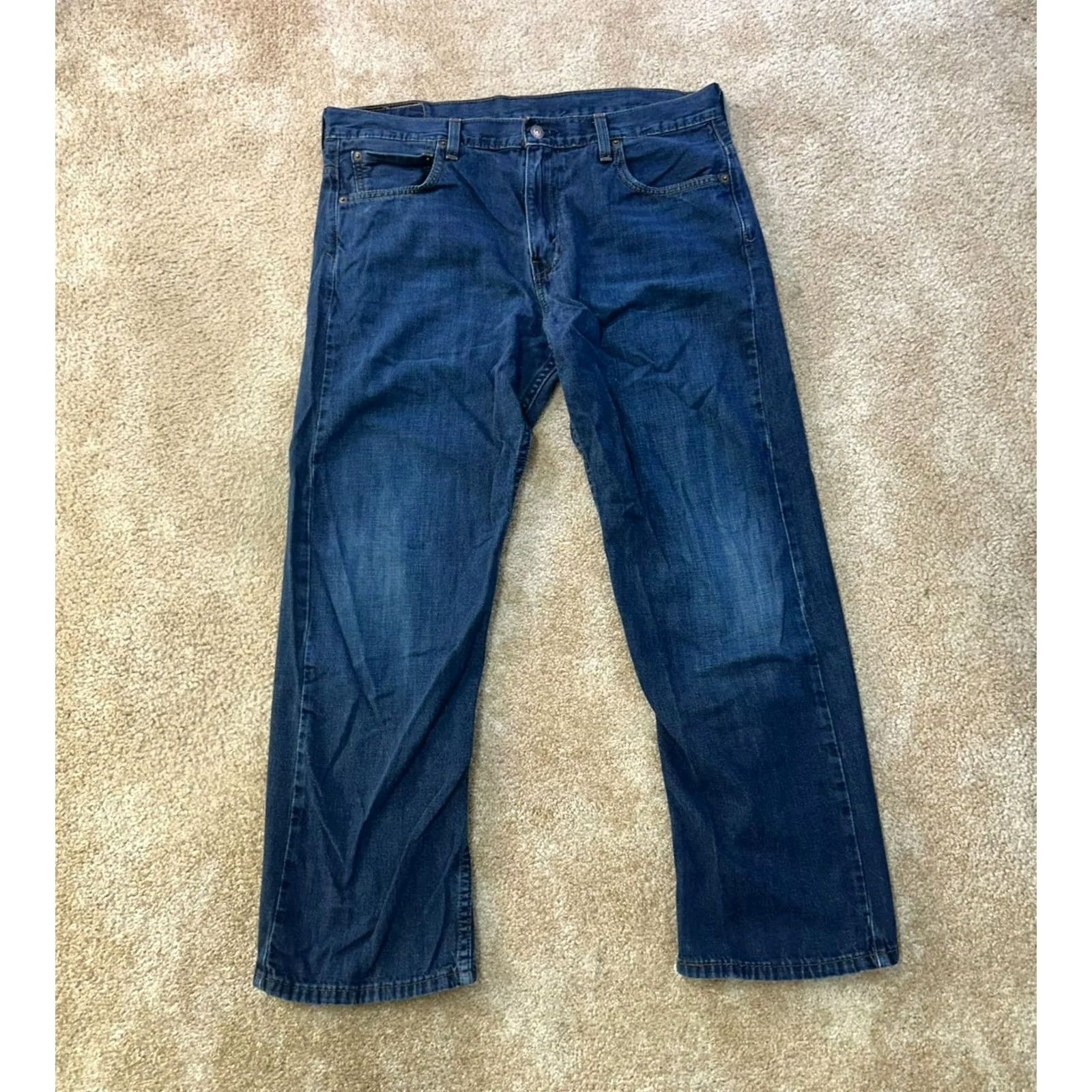 Levi's Levi's 569 Loose Straight Jeans Mens 34x30 Denim Blue Distressed 5-Pocket Belt Loops Baggy Casual Size US 34 / EU 50 - 2 Thumbnail