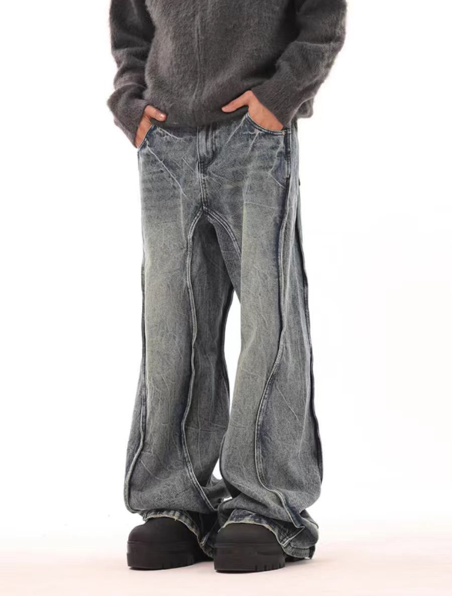 Japanese Brand × Jean Washed deconstructed silhouette hip-hop baggy jeans Size US 30 / EU 46 - 1 Thumbnail