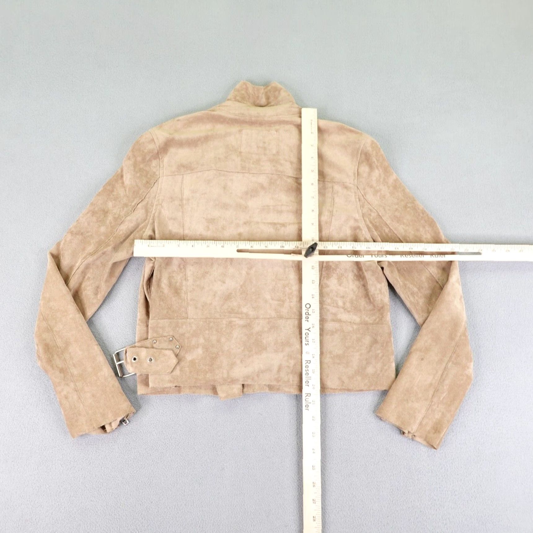 Vintage BLANKNYC Jacket Womens Medium Brown Asymmetrical Moto Poly Suede Short Coat Womens Size 32" / US 10 / IT 46 - 5 Thumbnail