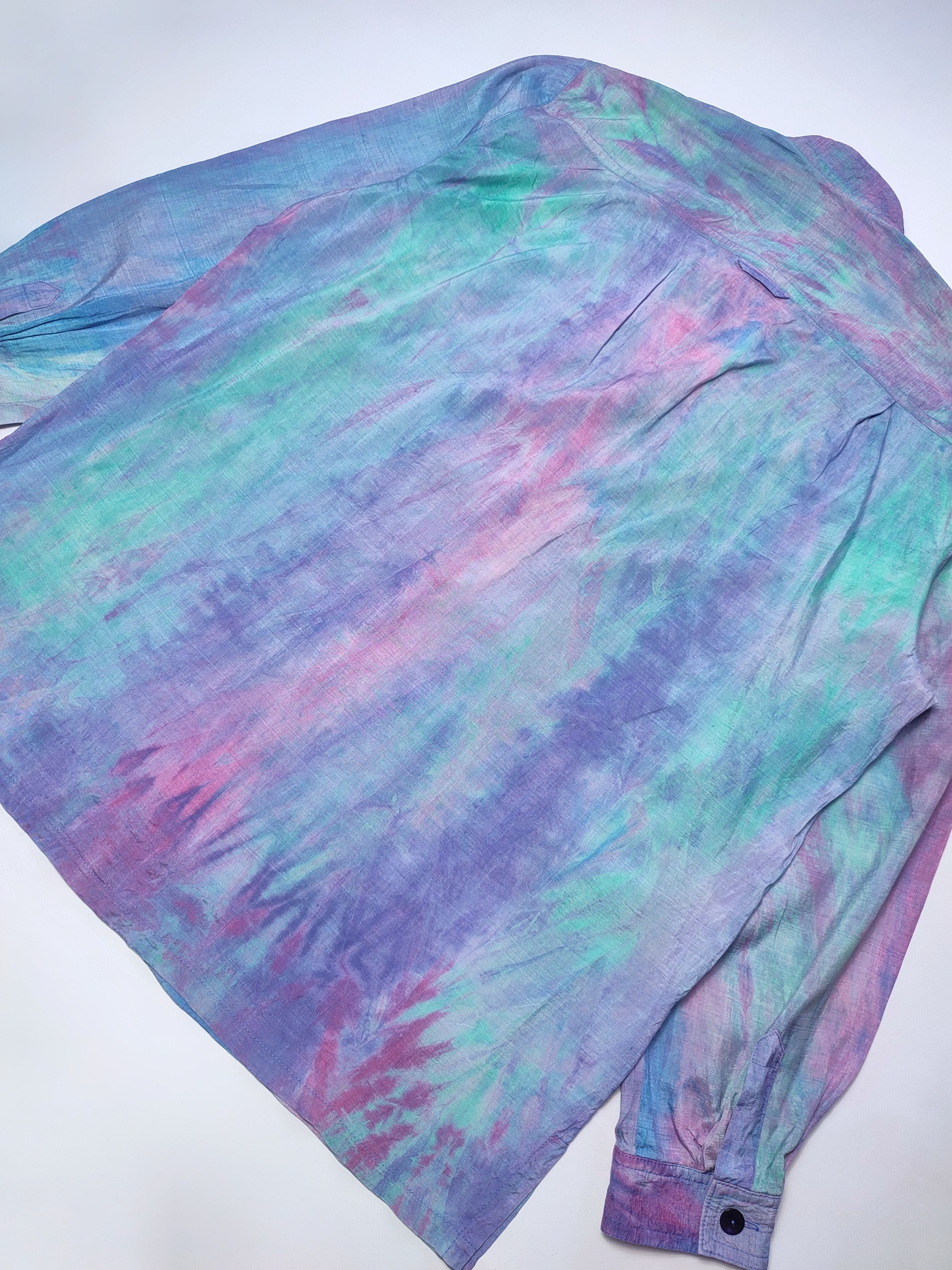 Vintage Vintage Tie Dye Silk Shirt Size US M / EU 48-50 / 2 - 7 Thumbnail