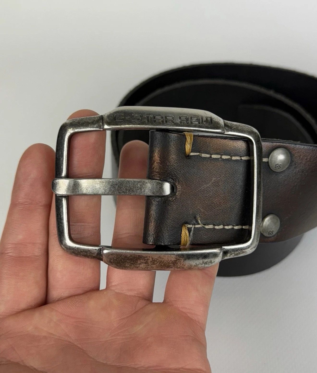G-Star G-Star Raw Avant Garde Leather Metal Belt Black Bronze Metal Size ONE SIZE - 2 Thumbnail