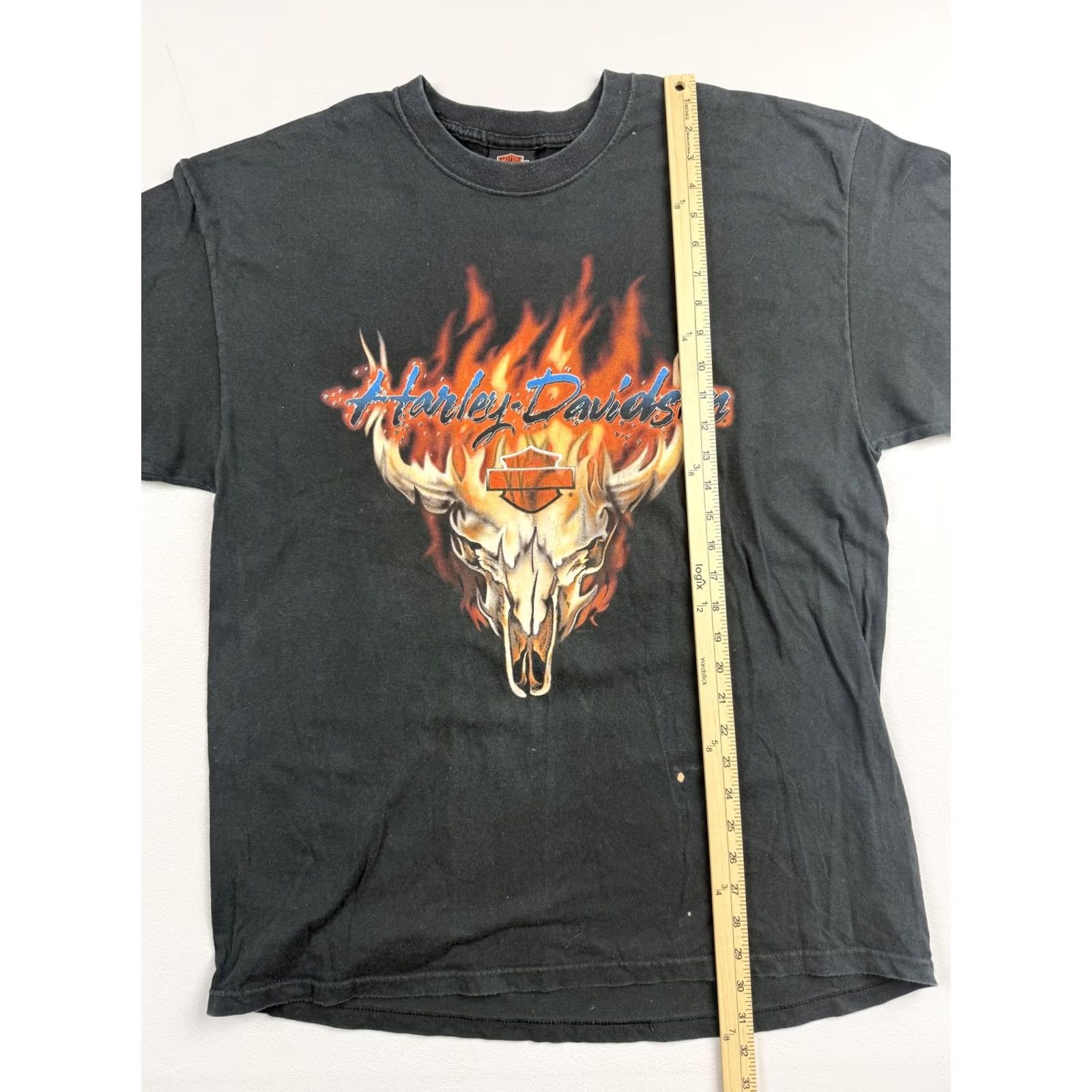 Harley Davidson Vintage Harley-Davidson Shirt Mens XL Flaming Skull Graphic Tee Asheville NC USA Size US XL / EU 56 / 4 - 4 Thumbnail