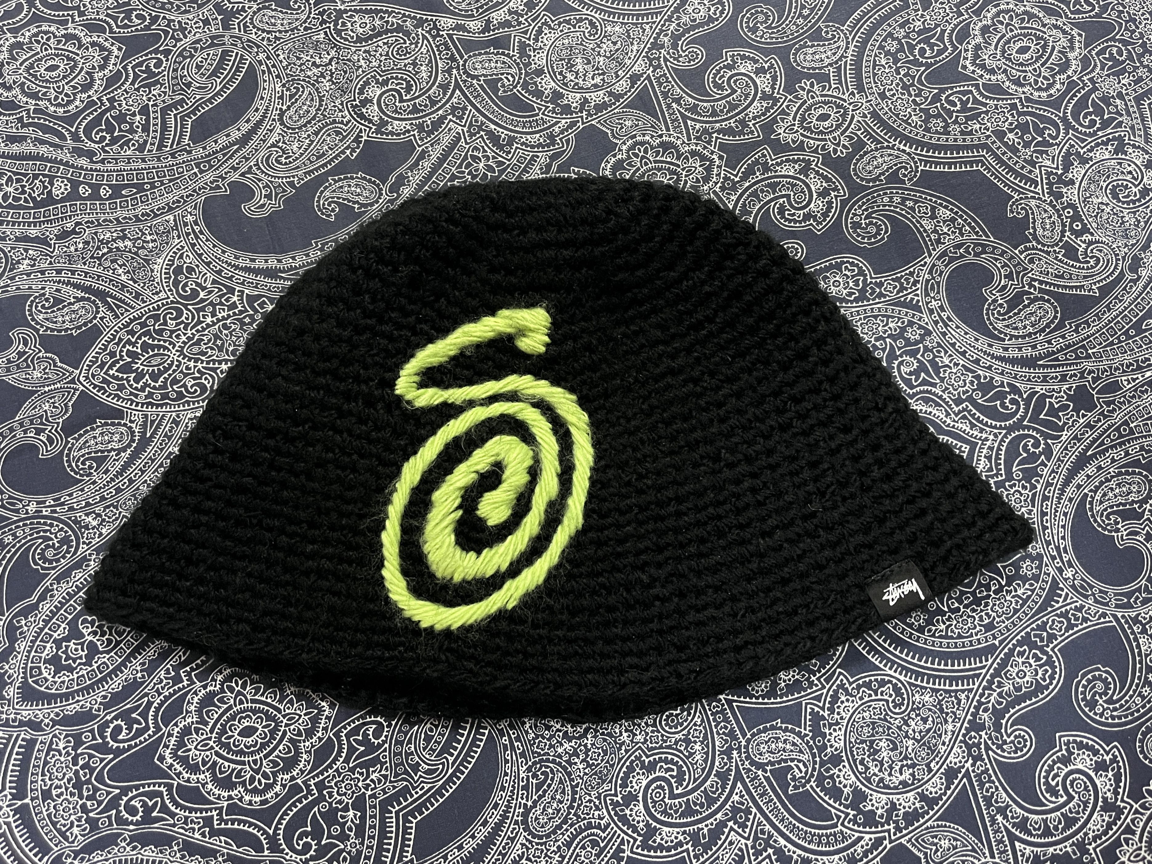 Stussy STUSSY BLACK SWIRLY S KNIT BUCKET 2024 Size ONE SIZE - 2 Thumbnail