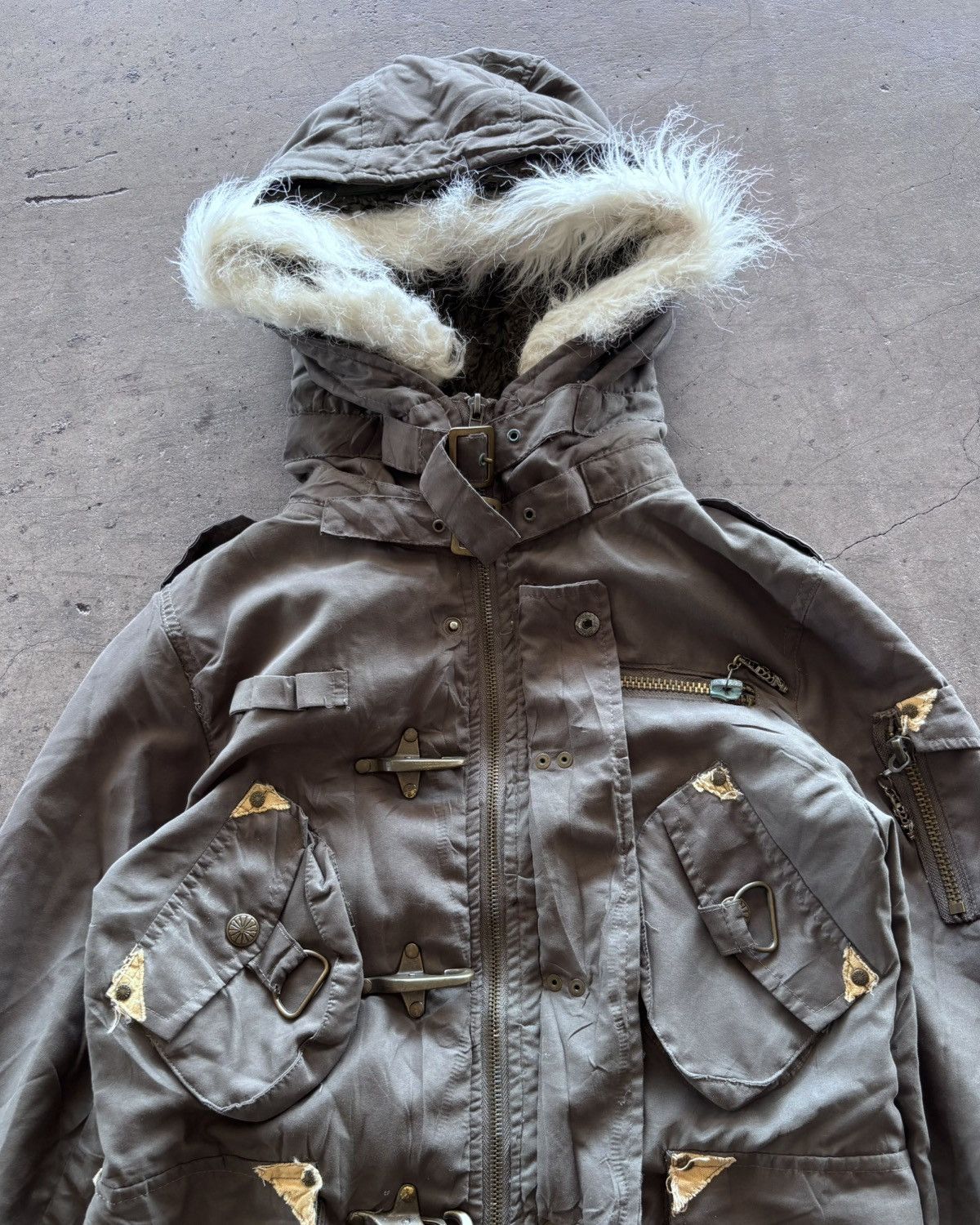Le Grande Bleu (L.G.B.) Rare! Sly Boundage Fur Clasp Hooded Parkas Jacket Size US M / EU 48-50 / 2 - 5 Thumbnail