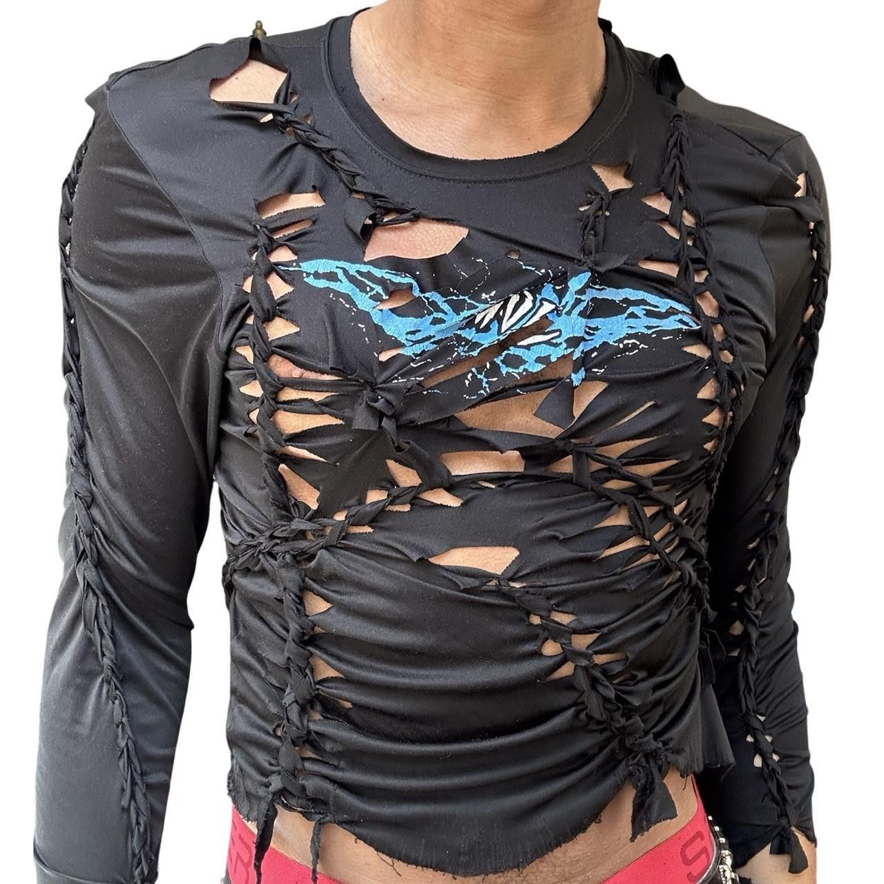 Vintage ASTROBOI*' Thunder' Black Braided Compression Top - Large Size US L / EU 52-54 / 3 - 2 Thumbnail
