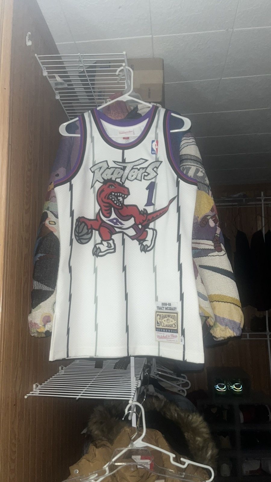 image of Mitchell Ness x NBA Tracy Mcgrady Toronto Raptors Jersey in White, Men's (Size Small)