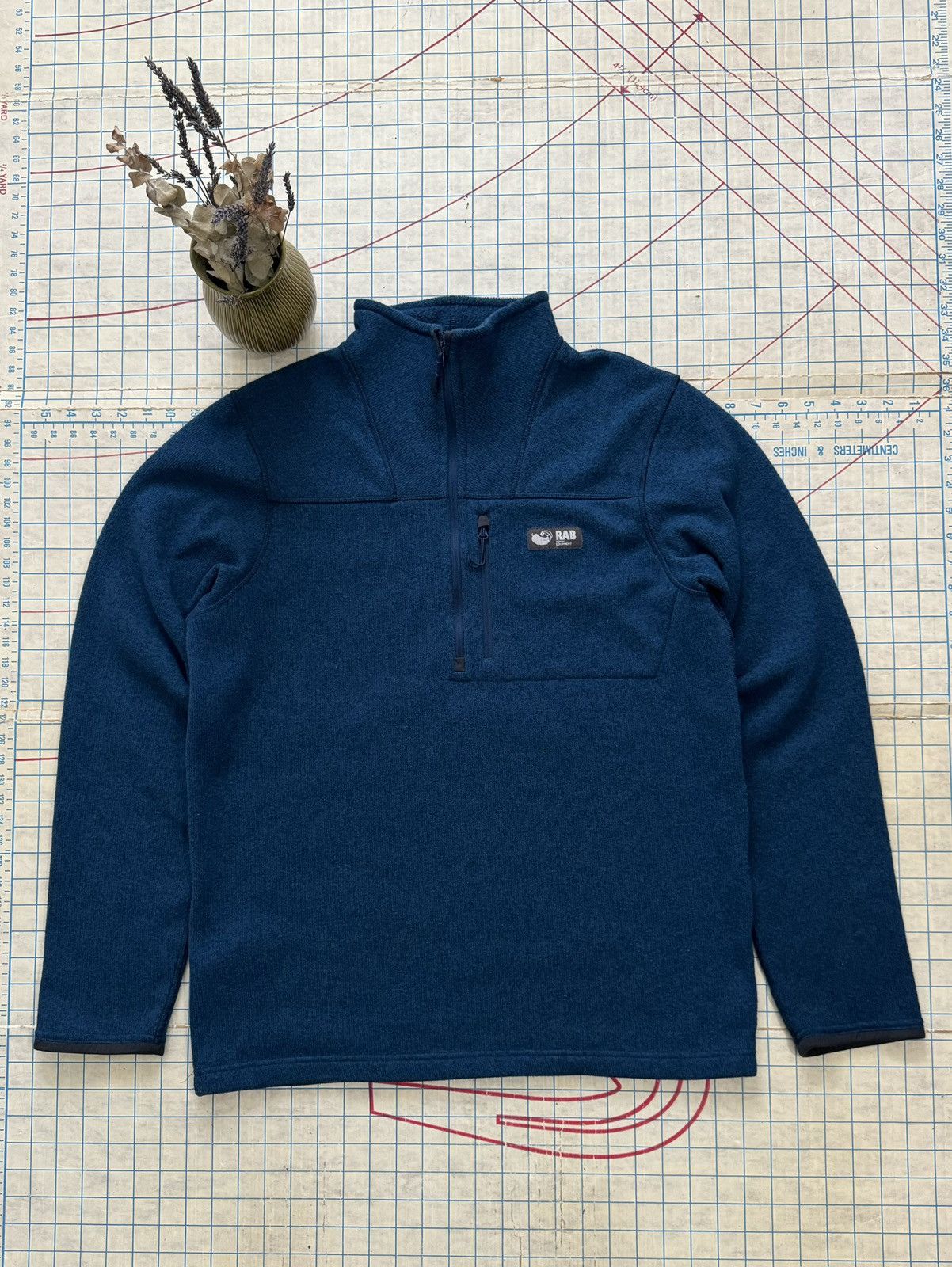 Rab Quest Pull Over Fleece 1/4 Zip Blue Size Large Mens