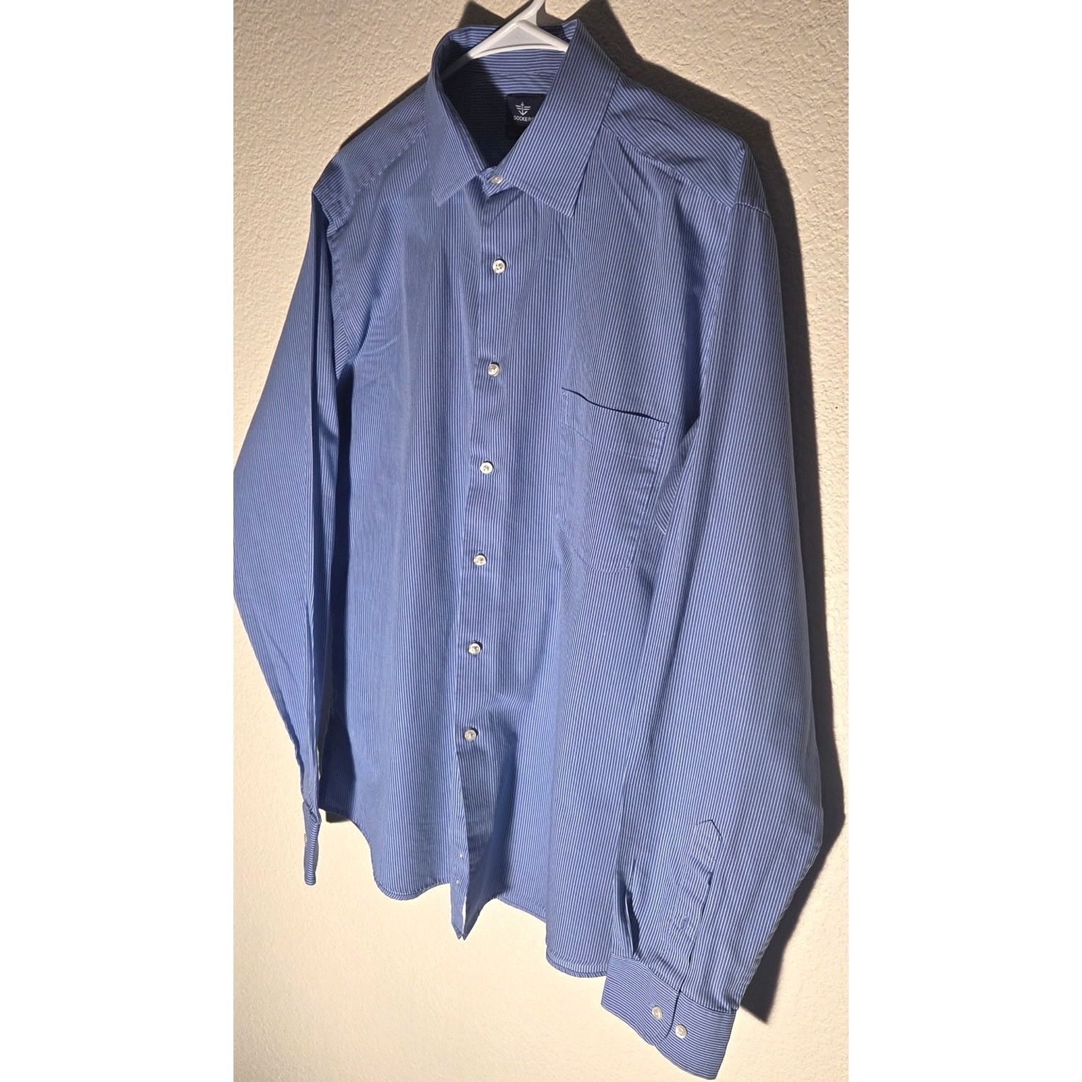 Dockers Dockers Men's Large Blue Striped Button-Up Dress Shirt Size US L / EU 52-54 / 3 - 4 Thumbnail