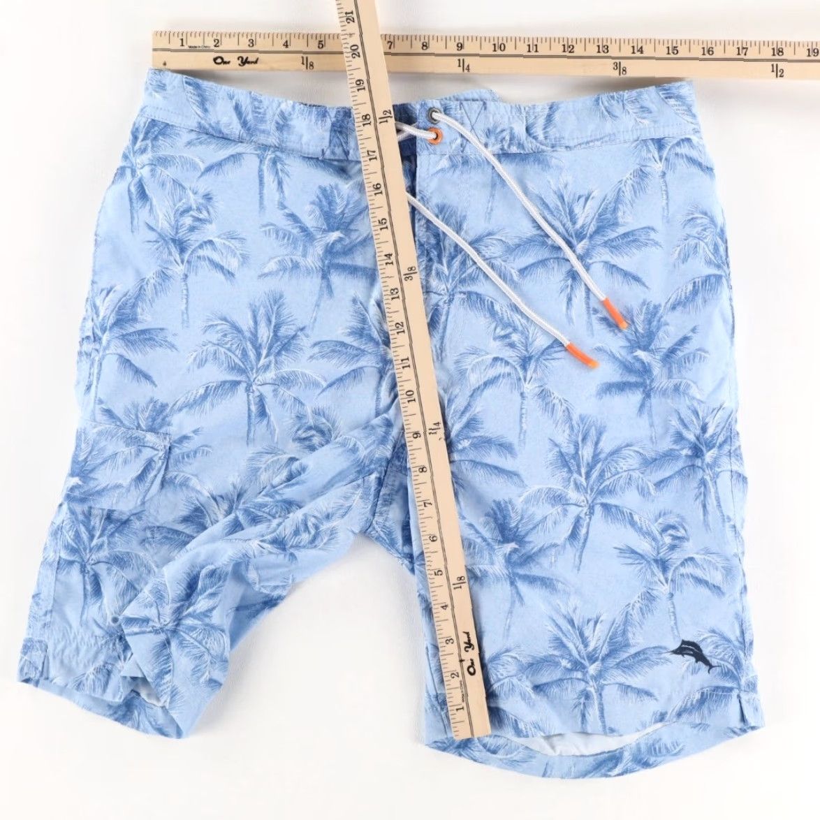 Tommy Bahama Tommy Bahama Palm Print Lined Shell Swimming Shorts Men M Blue All Over Print Size US 31 - 3 Thumbnail