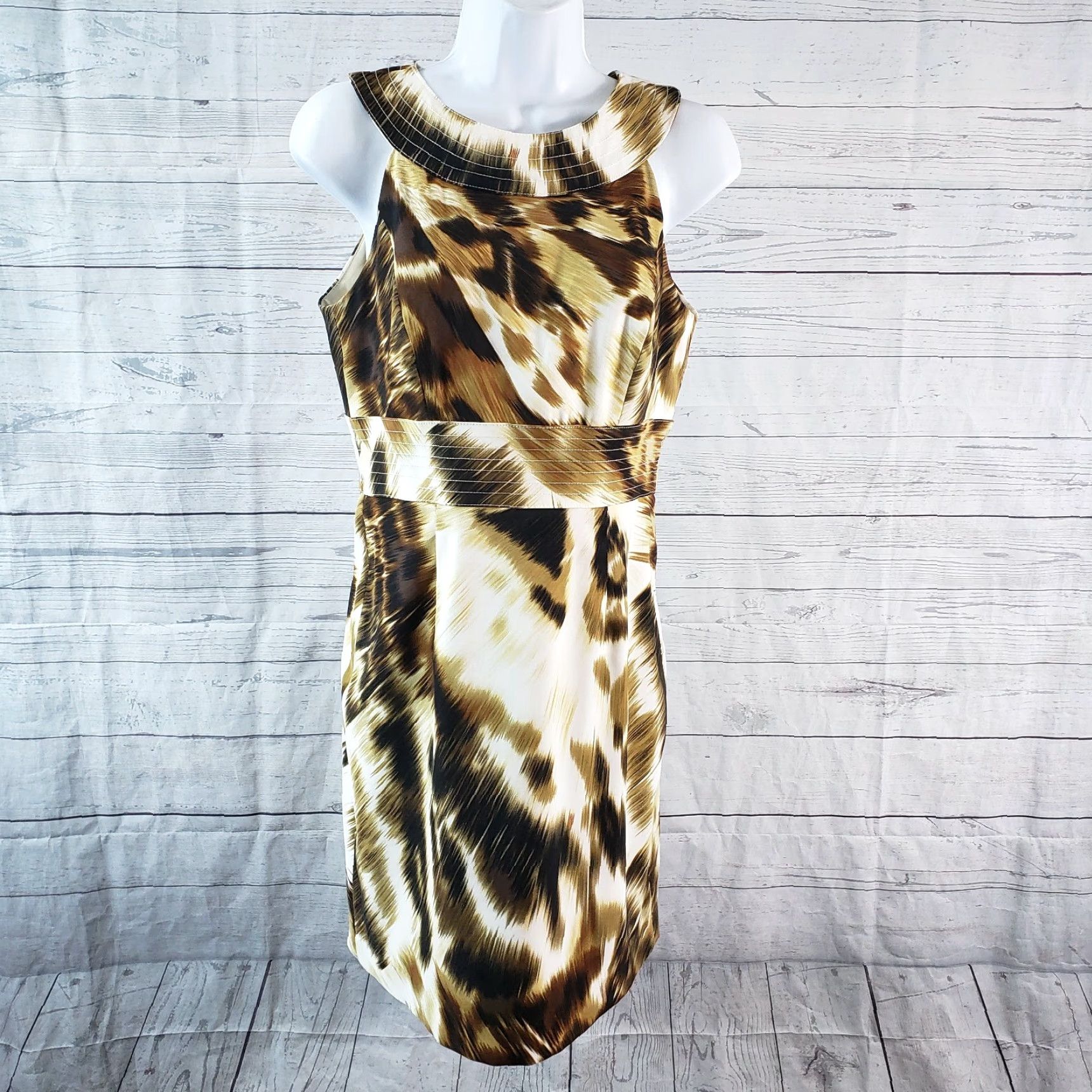 Boston Proper VINTAGE Muse for Boston Proper Womens Dress Sz 4 Brown Sleeveless Size S / US 4 / IT 40 - 2 Thumbnail