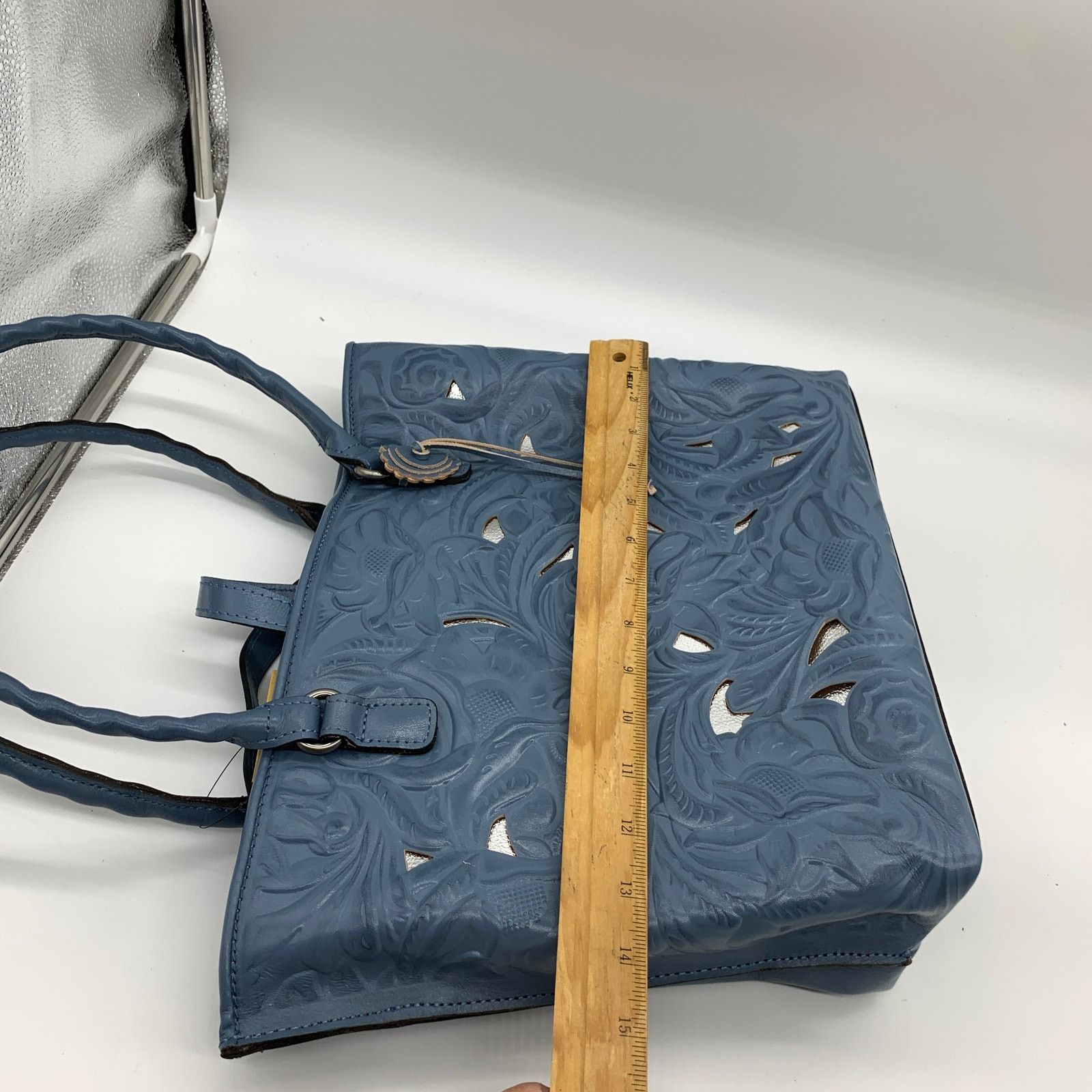 Other Patricia Nash Blue Leather Handbags Cutout Adeline Tote Size ONE SIZE - 6 Thumbnail