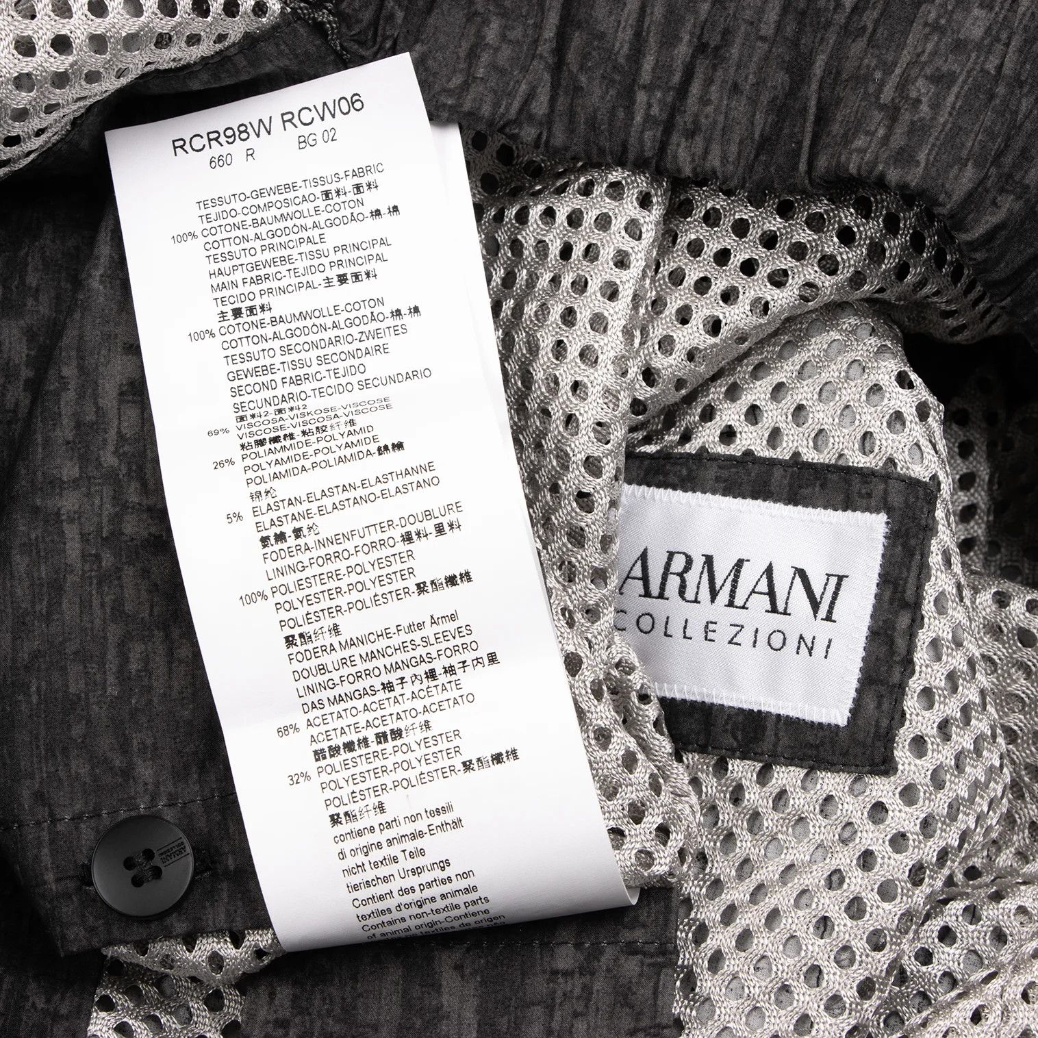 Armani Collezioni Patterned Dual Zip Blouson in Charcoal Black EU46/US36 Size US XXS / EU 40 - 13 Thumbnail
