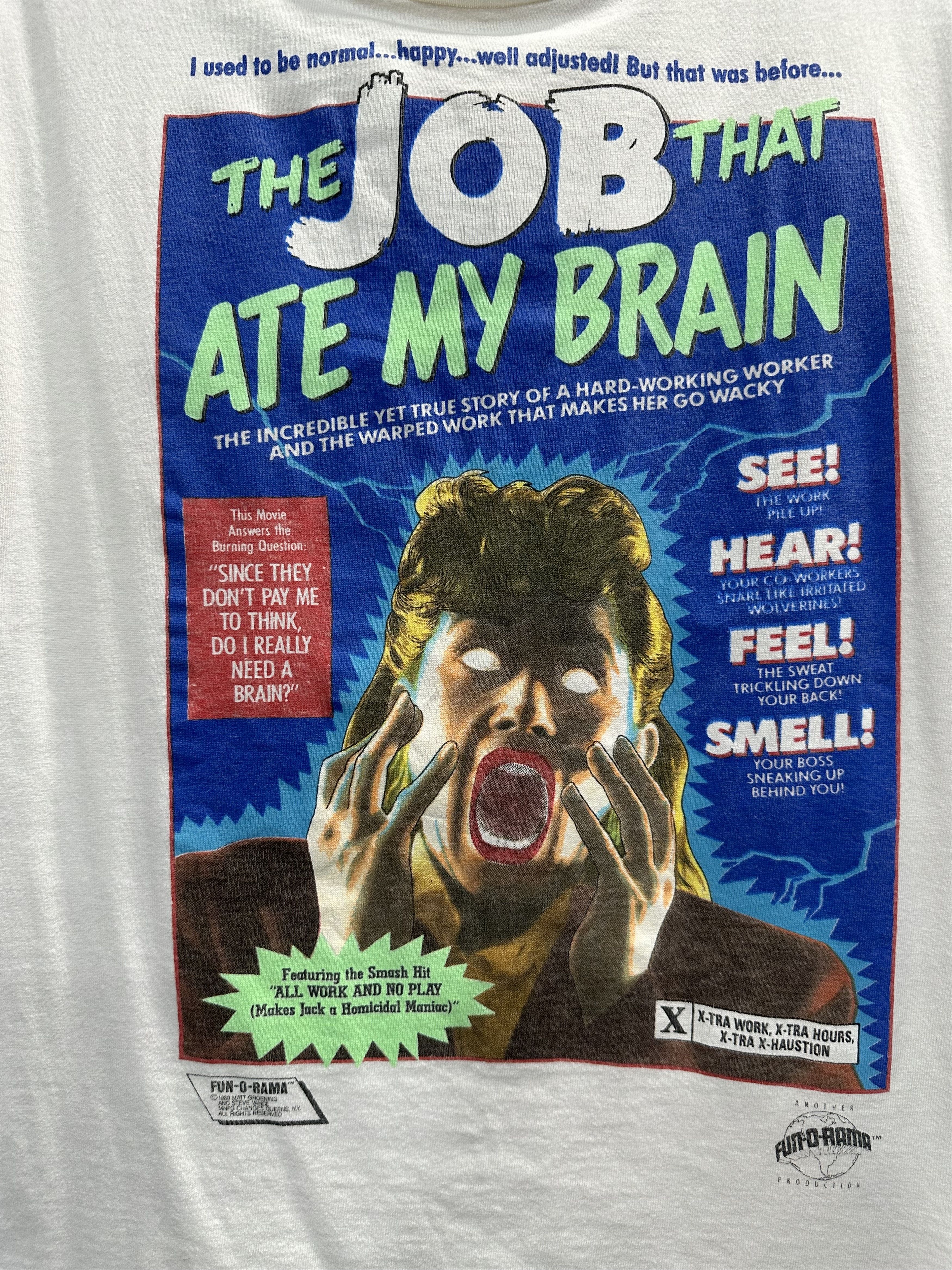 Band Tees × Vintage VINTAGE 1989 "THE JOB THAT ATE MY BRAIN" Fun-O-Rama Size US L / EU 52-54 / 3 - 3 Thumbnail