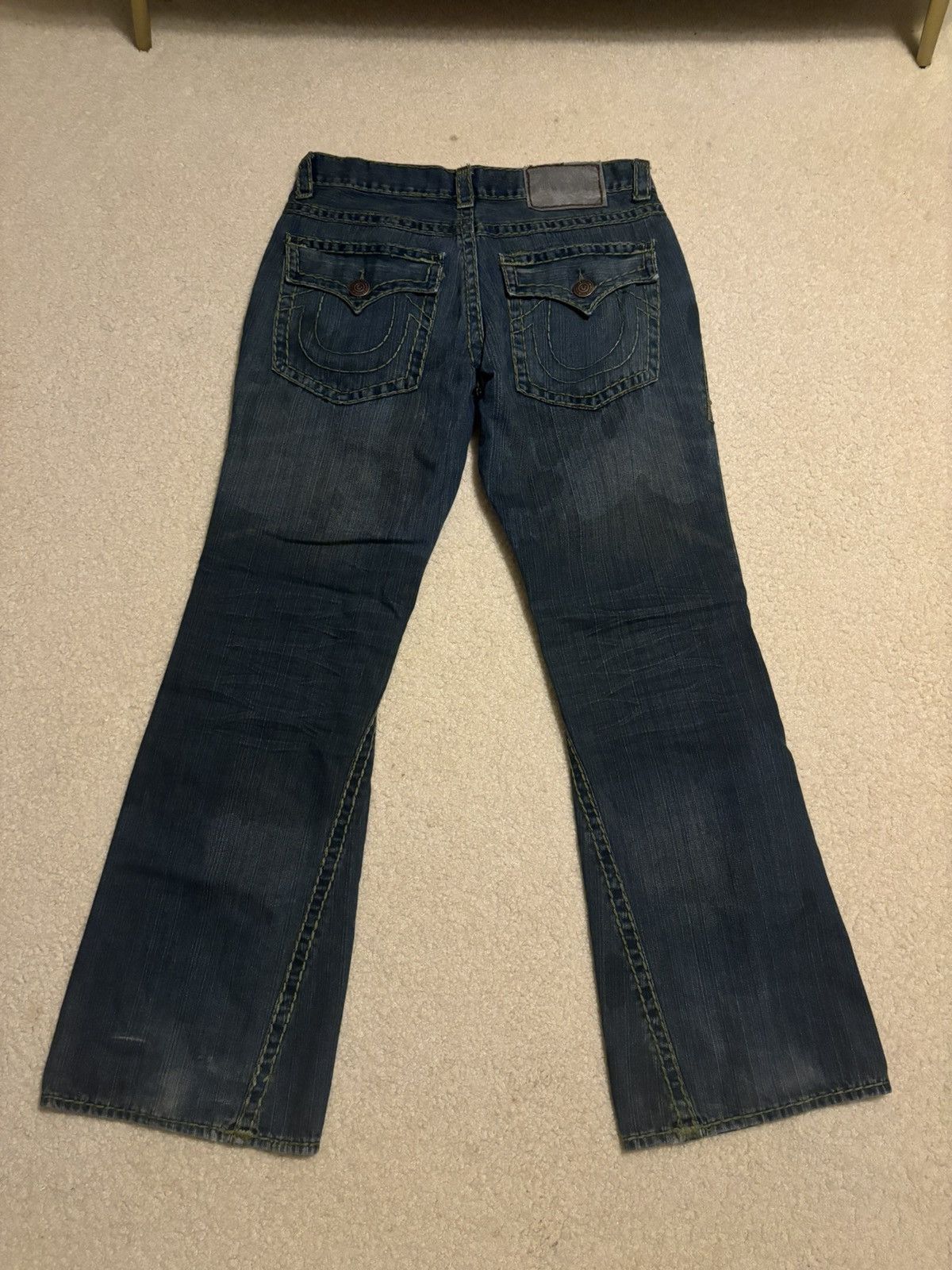 True Religion True Religion Joey Green Horseshoe Stitch Jeans Size US 36 / EU 52 - 1 Thumbnail