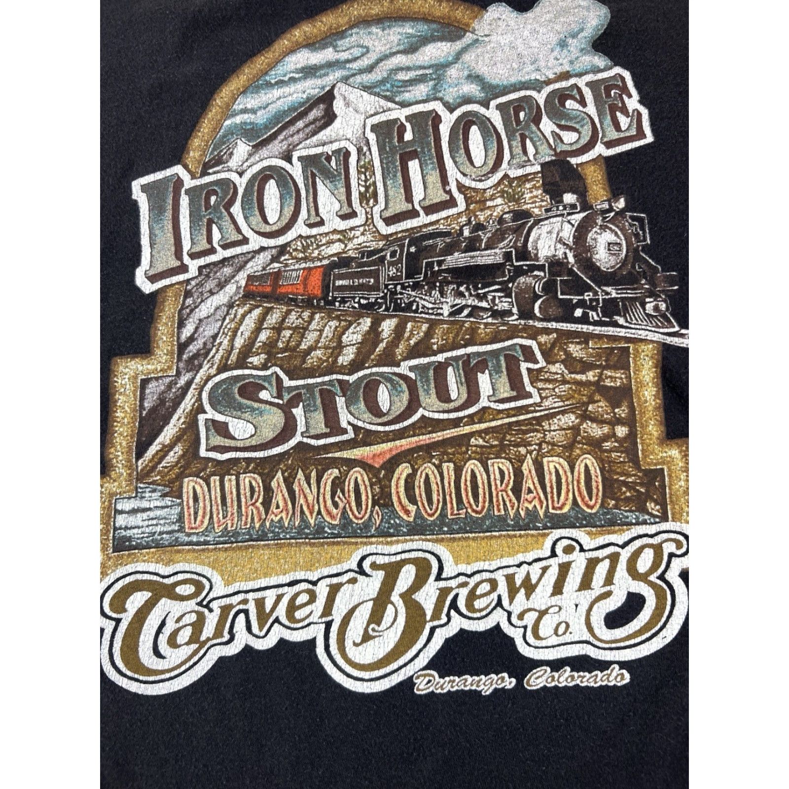Next Level Women’s Iron Horse Stout Durango CO Carver Brewing Co Black Shirt XL Size XL / US 12-14 / IT 48-50 - 8 Thumbnail