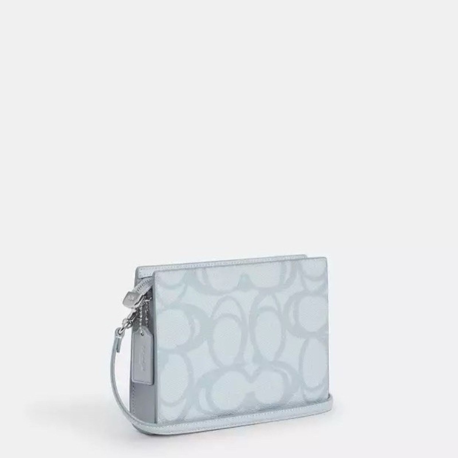 Coach NWT Coach Slim Crossbody Bag Canvas CBL93, Silver/Ice Blue Size ONE SIZE - 9 Thumbnail