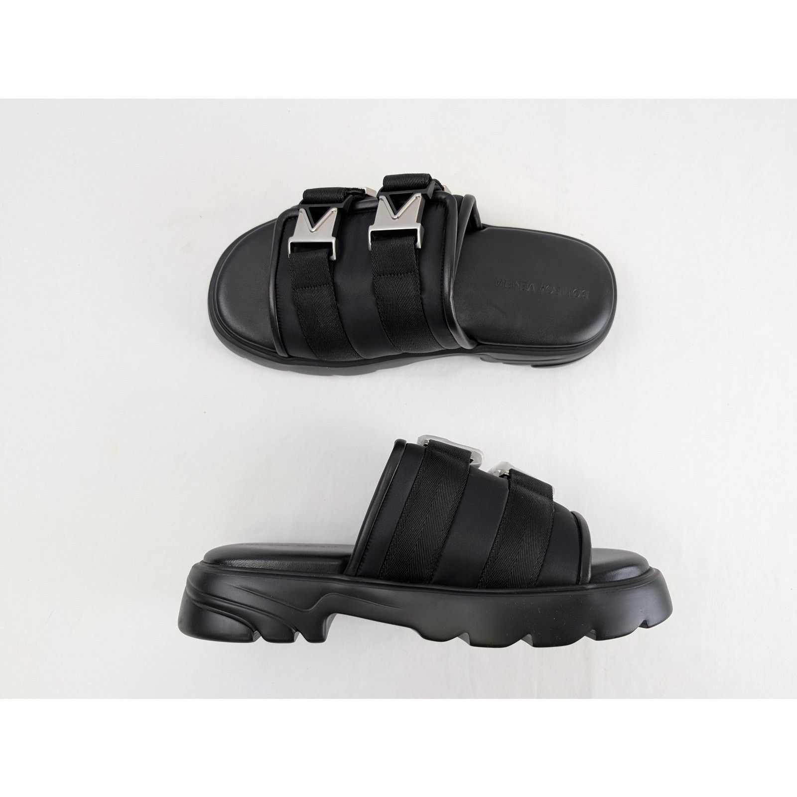 Bottega Veneta o1rshd1 Bomber Flash Sandal Slipper in Black Size US 11 / EU 44 - 1 Thumbnail