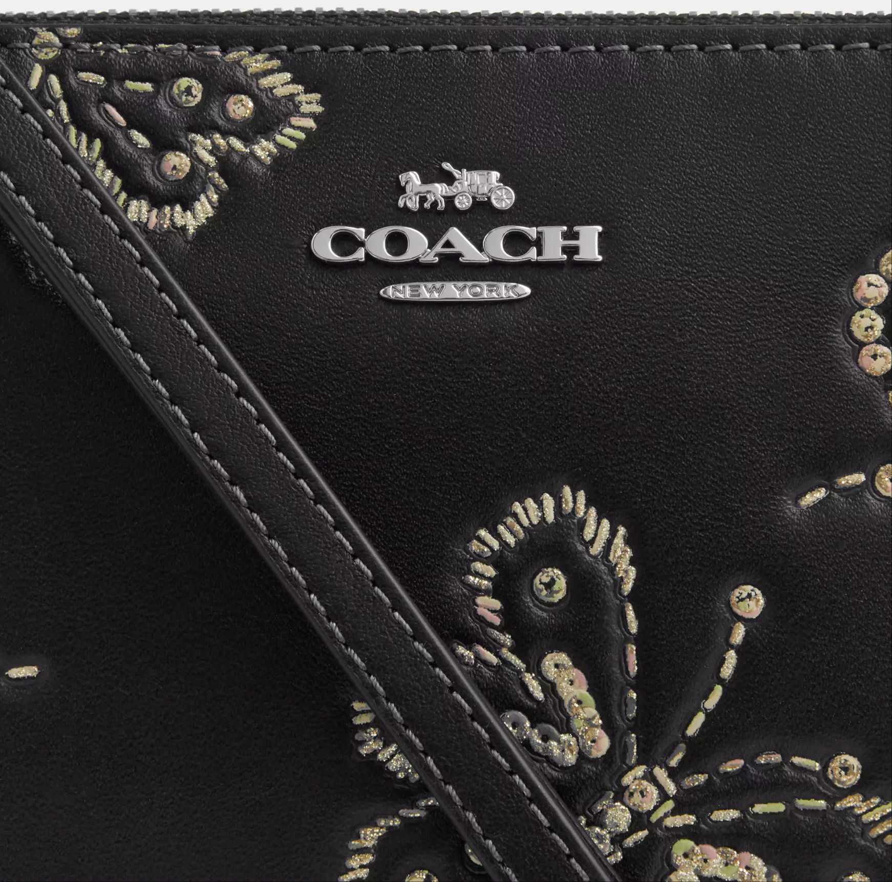 Coach Corner Zip Wristlet With Sparkly Butterfly Print CCJ72 Size ONE SIZE - 8 Thumbnail