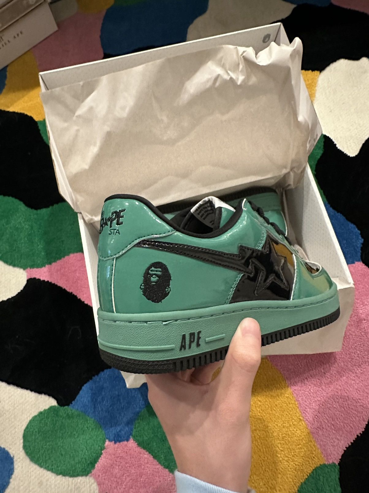 image of Frankenstein Bapesta (2006) Shoes in Green, Men's (Size 9.5)