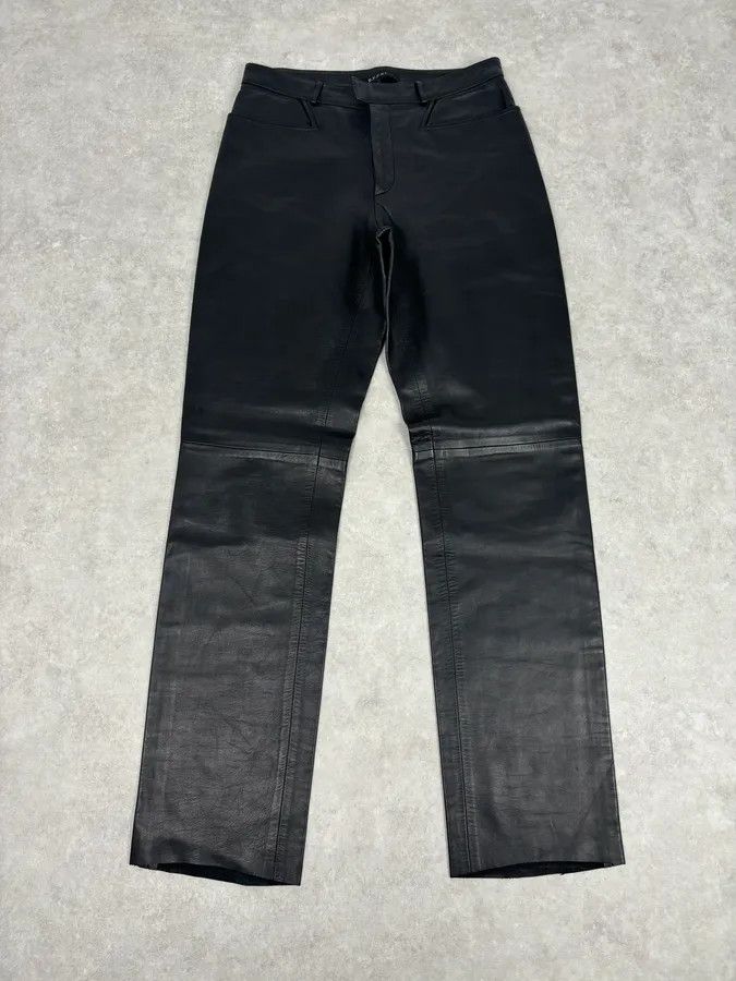 Gucci 2000s Gucci Black Minimalist Leather Slim Pants by Tom Ford Size US 30 / EU 46 - 1 Thumbnail