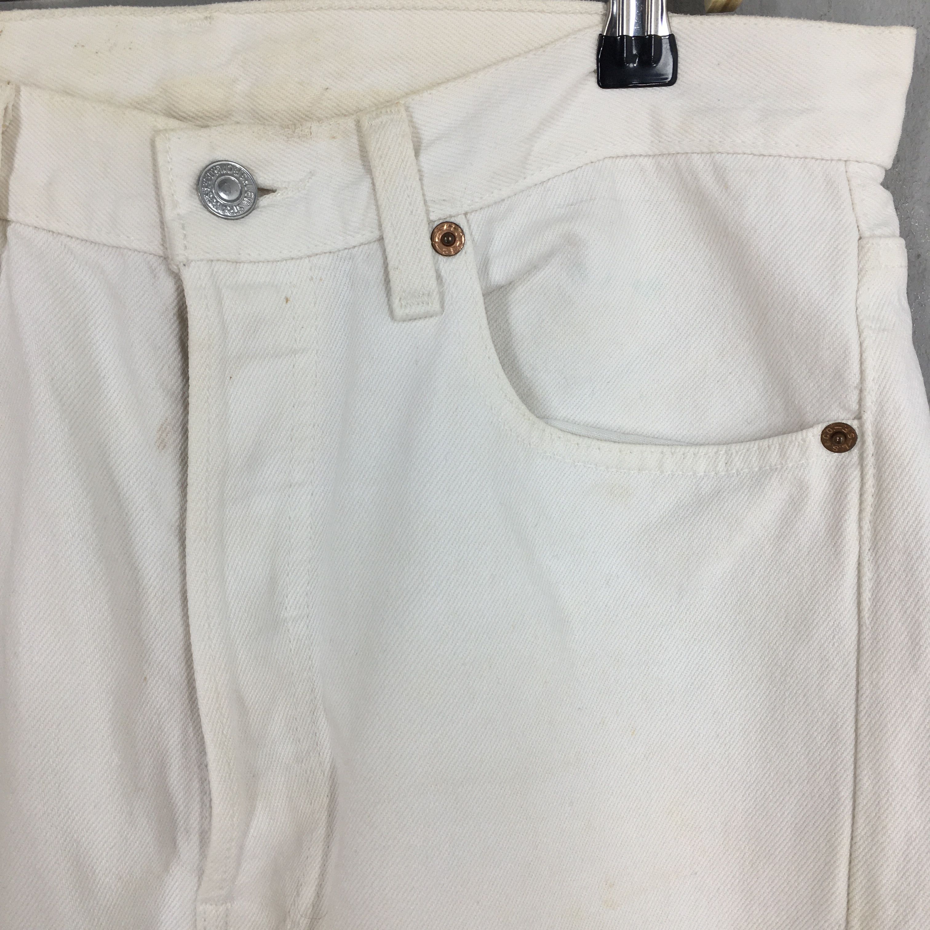 Levi's Size 30x30 Vintage 90s Levi's 501 White Dirty Jeans S1789 Size US 30 / EU 46 - 6 Thumbnail