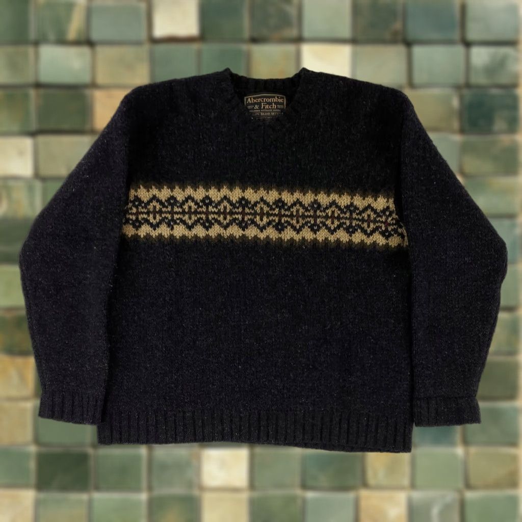 Abercrombie & Fitch VINTAGE Abercrombie & Fitch Sweater 90s 100% Wool Long Sleeve Black Mens XL Pullover Size US XL / EU 56 / 4 - 1 Thumbnail