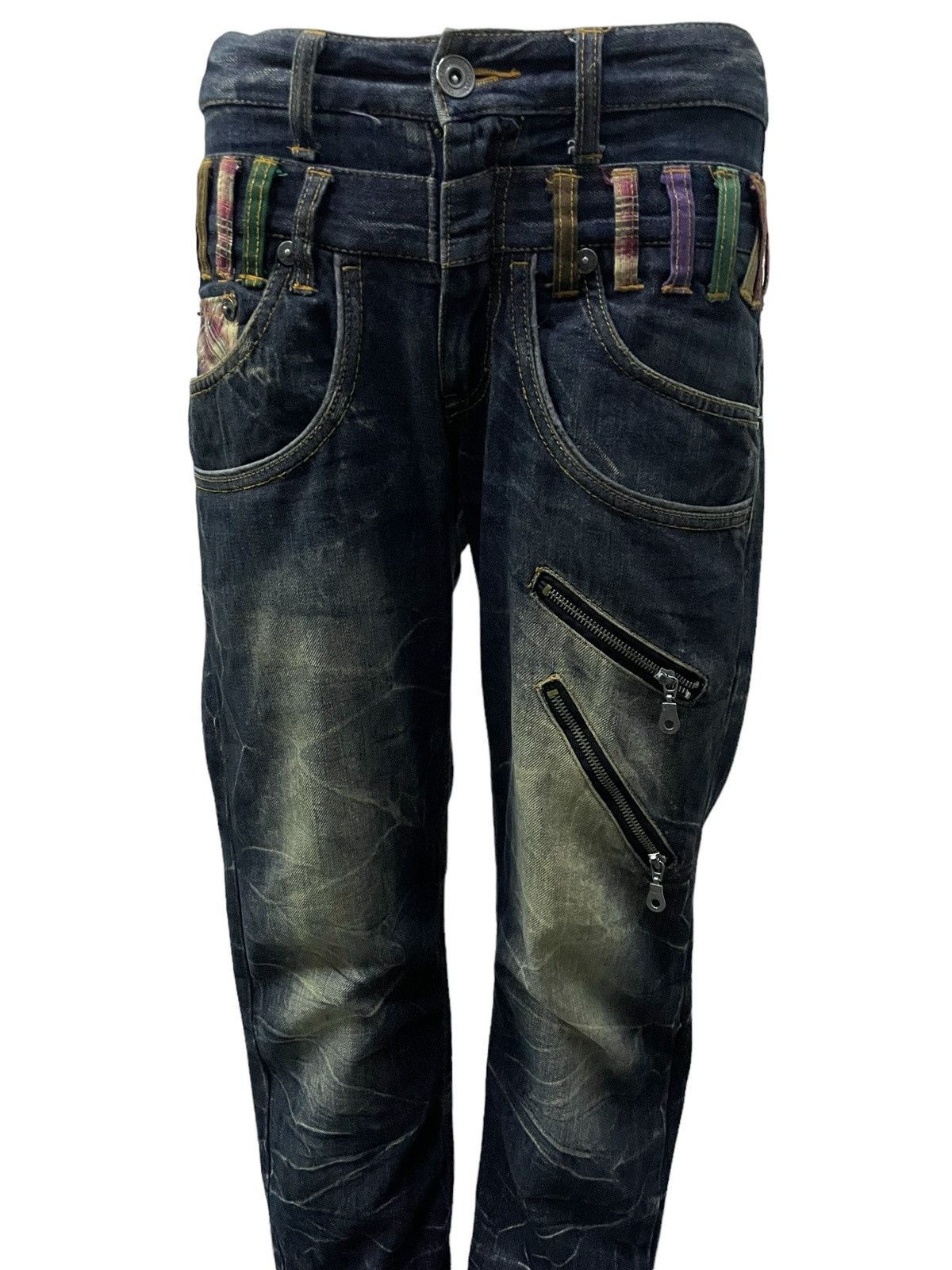 GOSTAR DE FUGA × Hysteric Glamour Nylaus Japan Mud Wash Double Waist Claw Mark Jeans Size US 30 / EU 46 - 6 Thumbnail