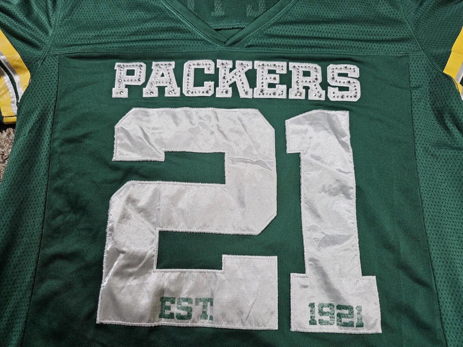 Designer Victoria’s Secret Pink Fifth & Ocean Green Packers Jersey L Size ONE SIZE - 2 Thumbnail