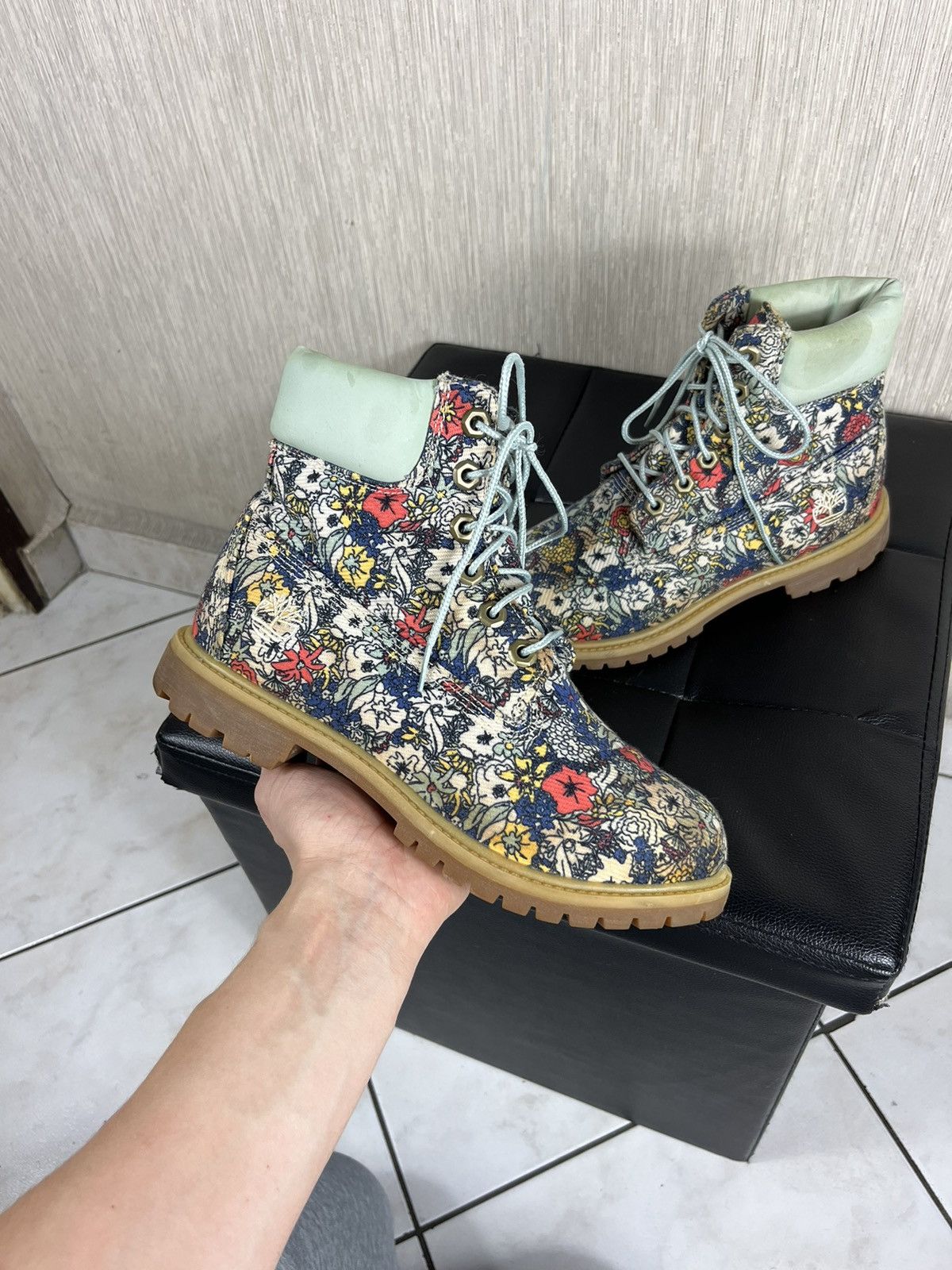 Timberland × Vintage Timberland floral boots shoes full all over print Size US 7.5 / IT 37.5 - 1 Thumbnail