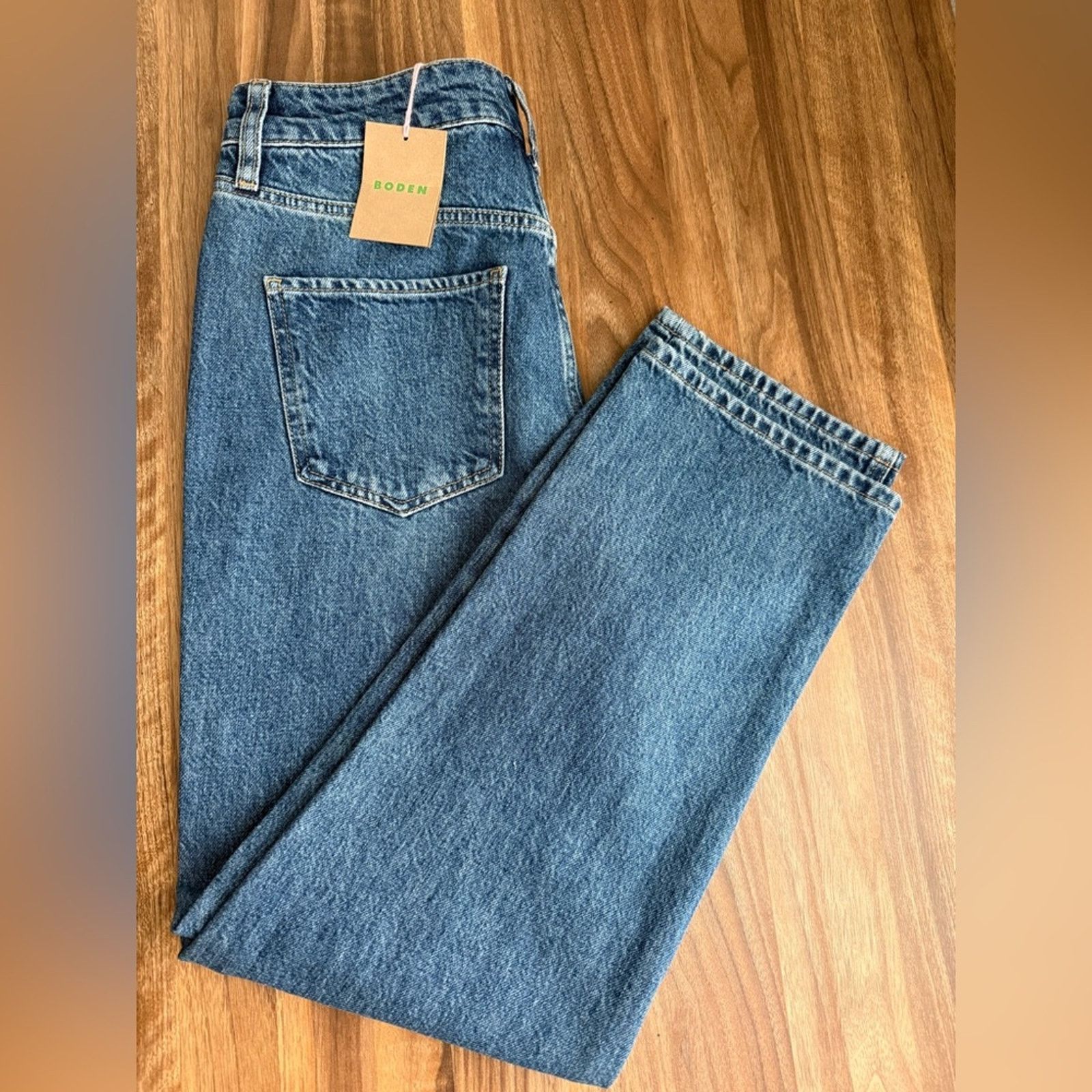 Boden Boden 100% Cotton Straight Leg High Rise Medium Wash Jeans Size 28" / US 6 / IT 42 - 5 Thumbnail