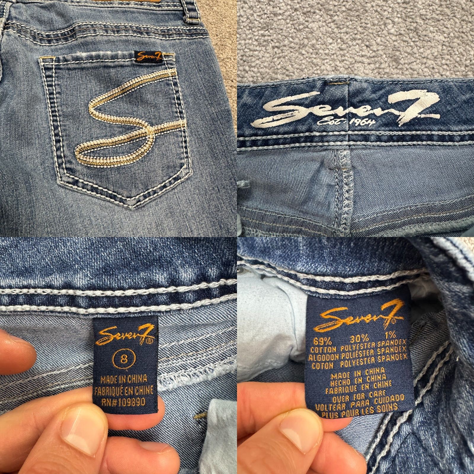 Vintage VINTAGE Seven7 Women's Jeans Cropped Denim Ankle Medium Wash 8 Blue Casual Streetwear Size 30" / US 8 / IT 44 - 8 Thumbnail